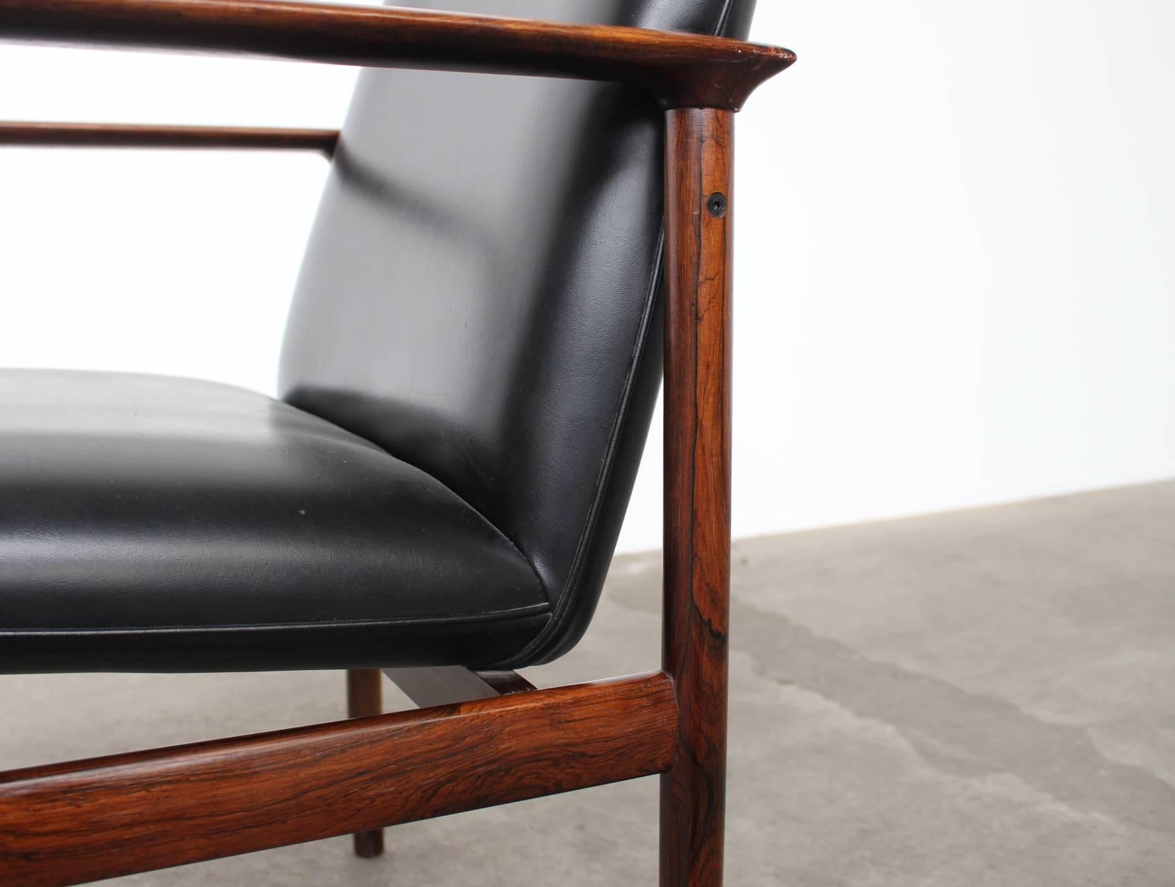 Set of Six Rosewood Conference Chairs by Arne Vodder for Sibast Denmark 1960s For Sale 1