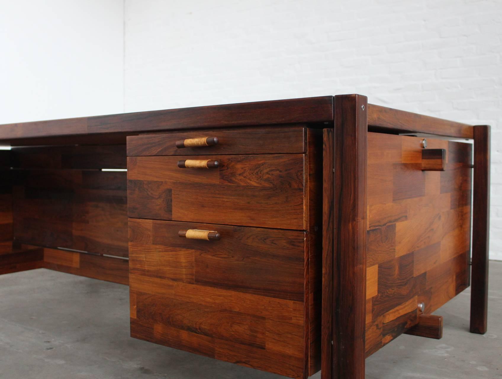 Jorge Zalszupin Brazilian Rosewood Executive Desk, 1960s In Excellent Condition In Amsterdam, NL