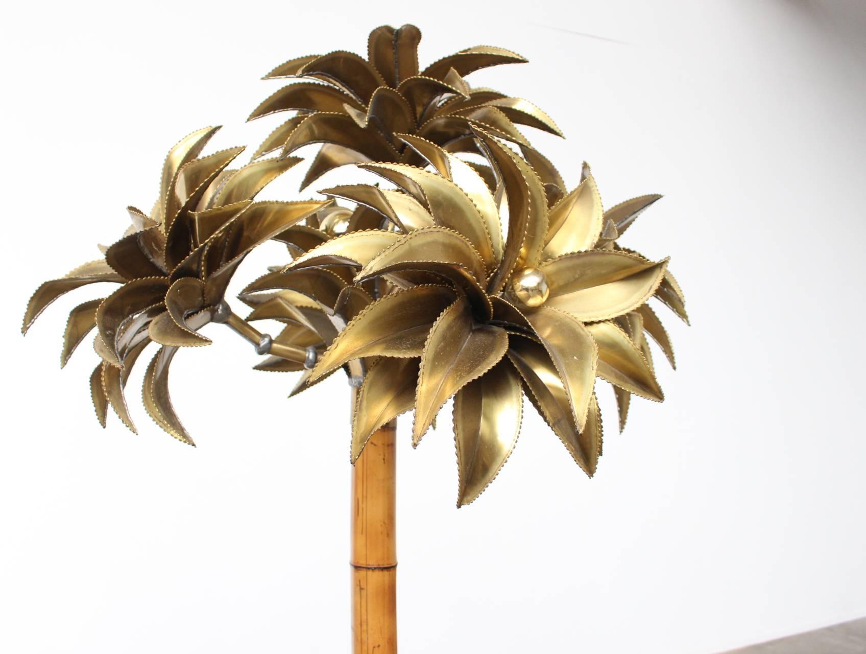 Large Maison Jansen Palm Tree Floor Lamp In Good Condition In Amsterdam, NL
