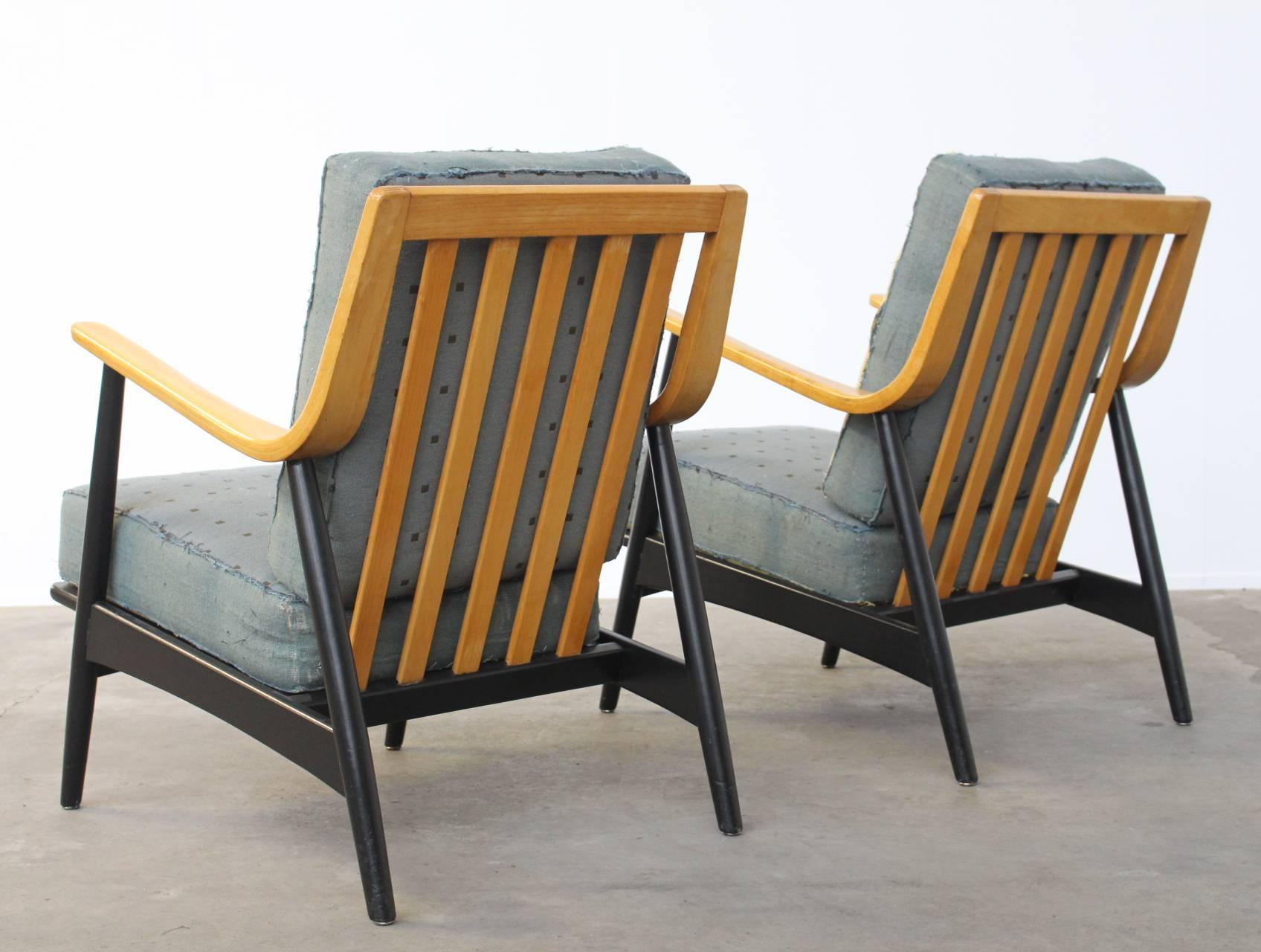 Mid-Century Modern Pair of Easy Chairs, Peter Hvidt and Orla Mølgaard-Nielsen For Sale