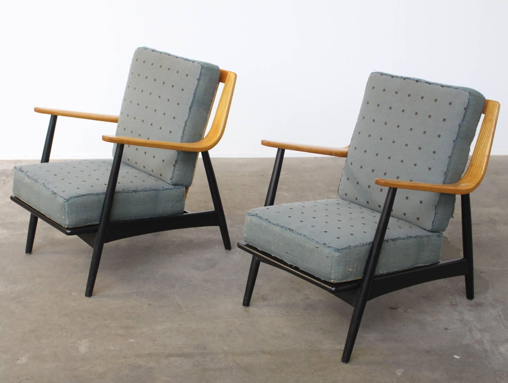 Pair of Easy Chairs, Peter Hvidt and Orla Mølgaard-Nielsen In Good Condition For Sale In Amsterdam, NL