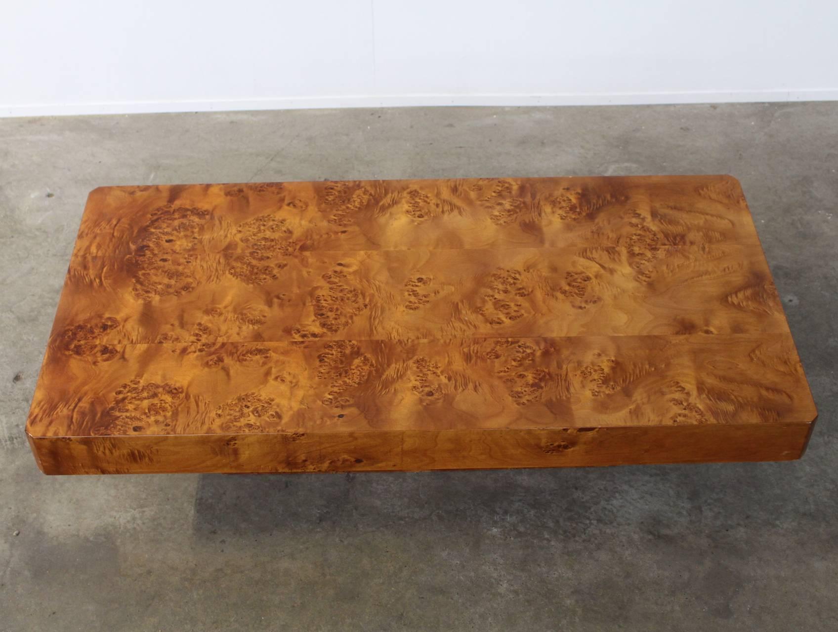 rectangle burl wood coffee table