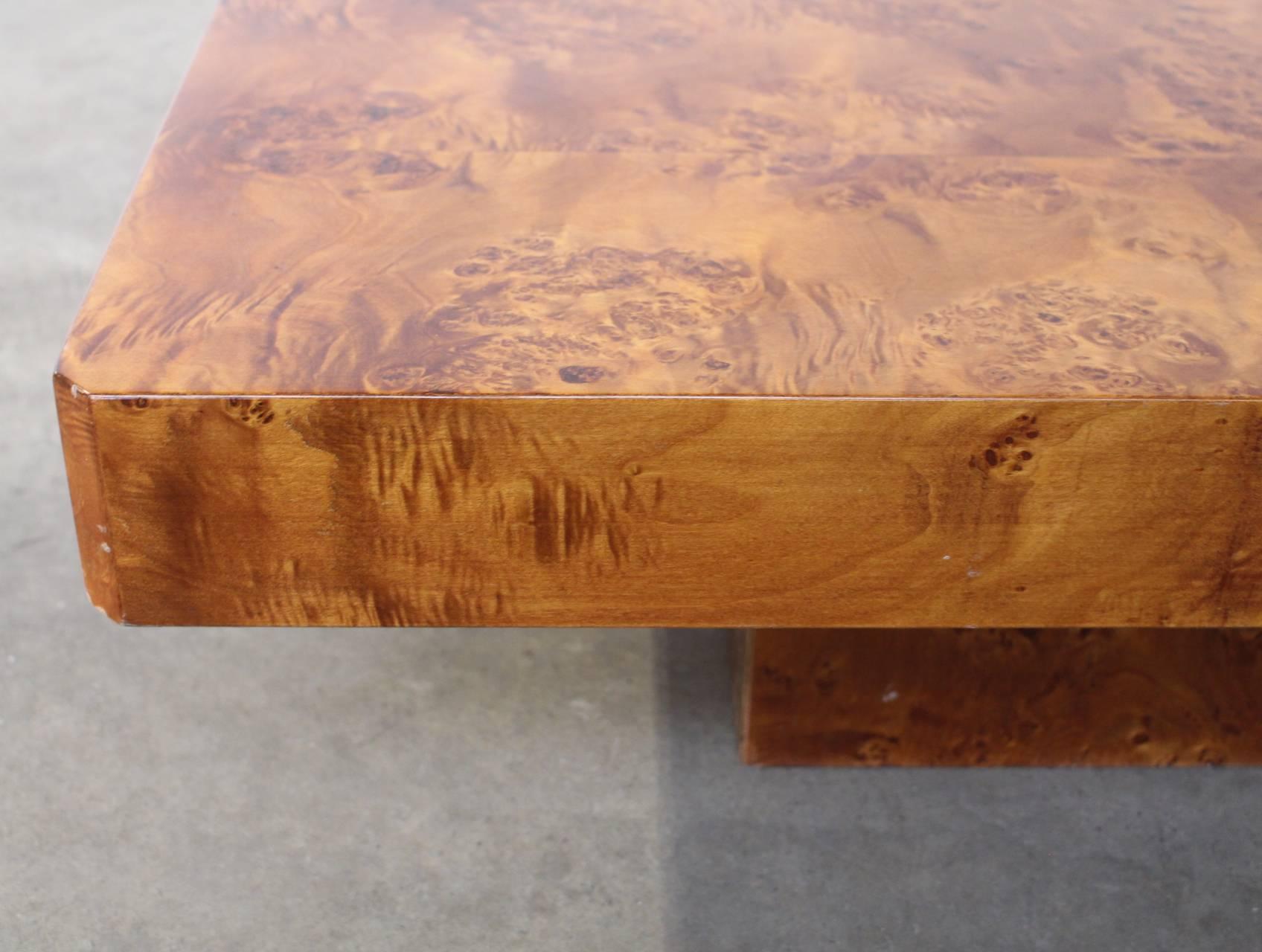 burled wood coffee table