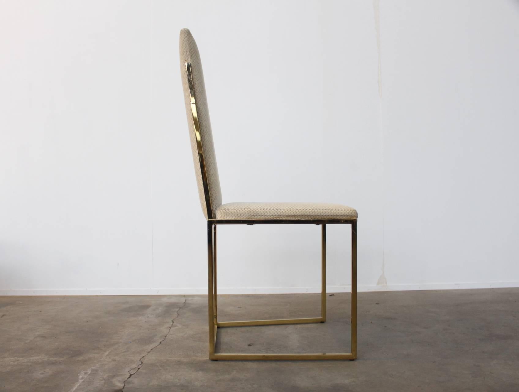 Set of 8 Romeo Rega Brass Dining Chairs, Italy, 1970s 1