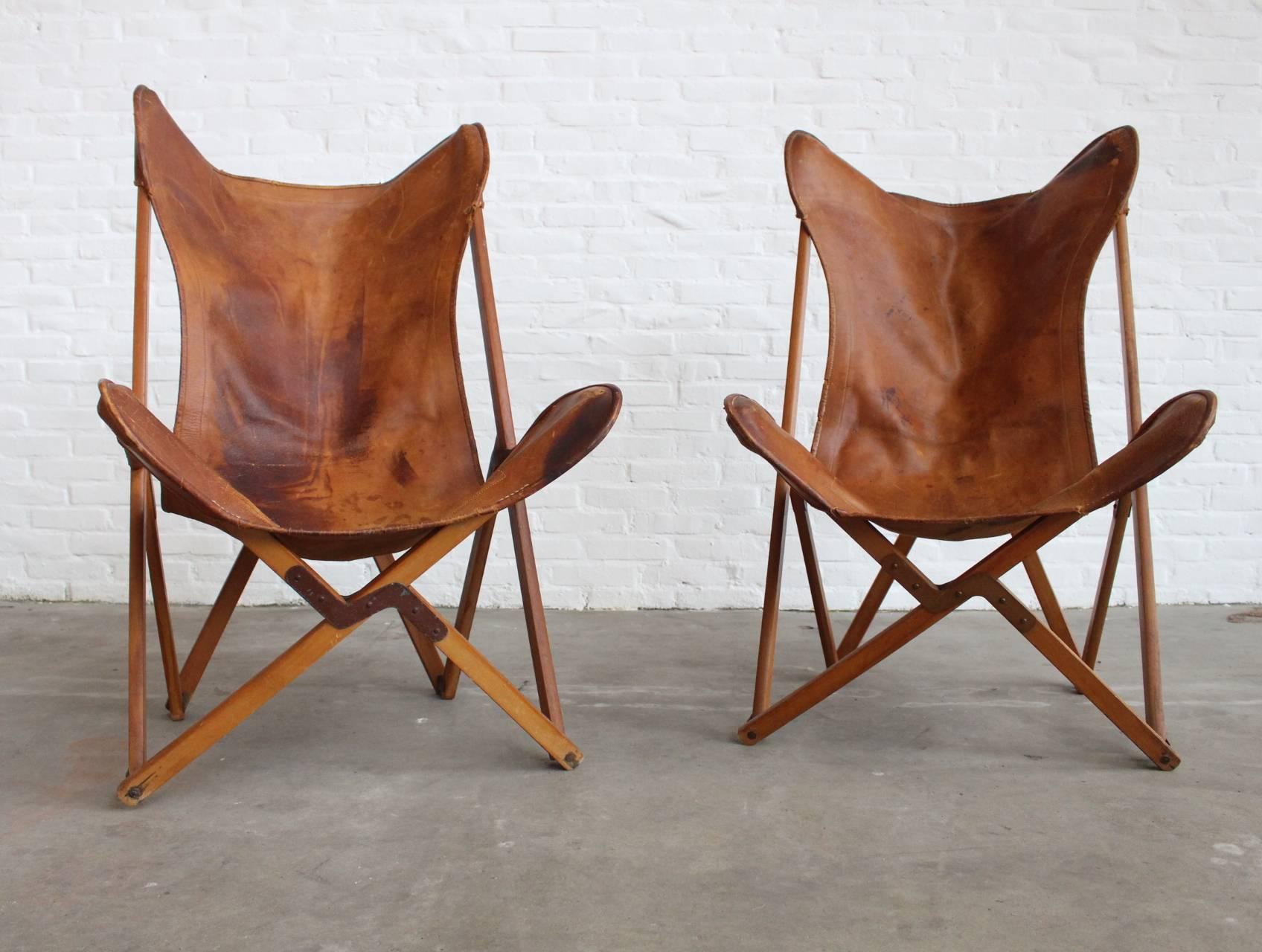 Mid-Century Modern Chaises originales très rares « Tripolina » de Joseph Fendy pour Paolo Vigan, signées en vente