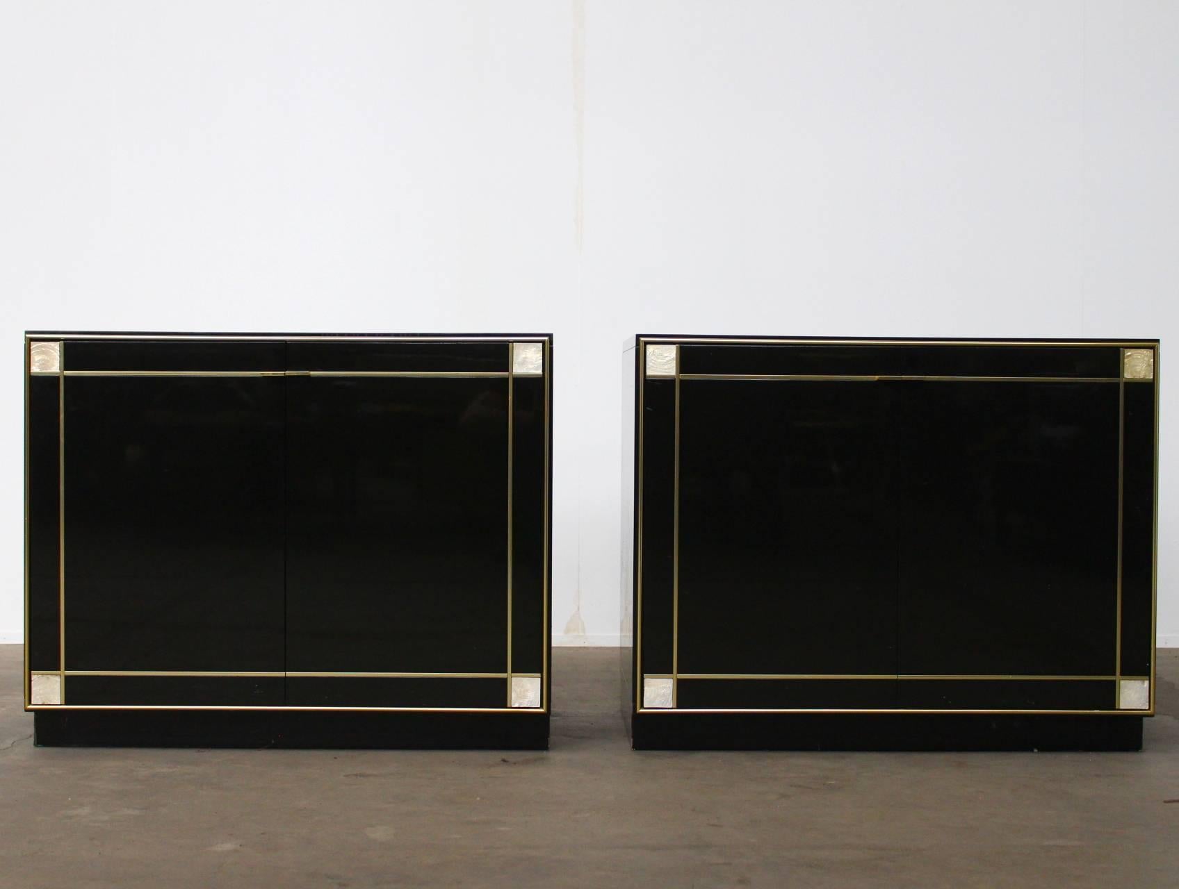Pair of Rare Willy Rizzo for Mario Sabot Piano Lacquer Cabinets In Excellent Condition In Amsterdam, NL