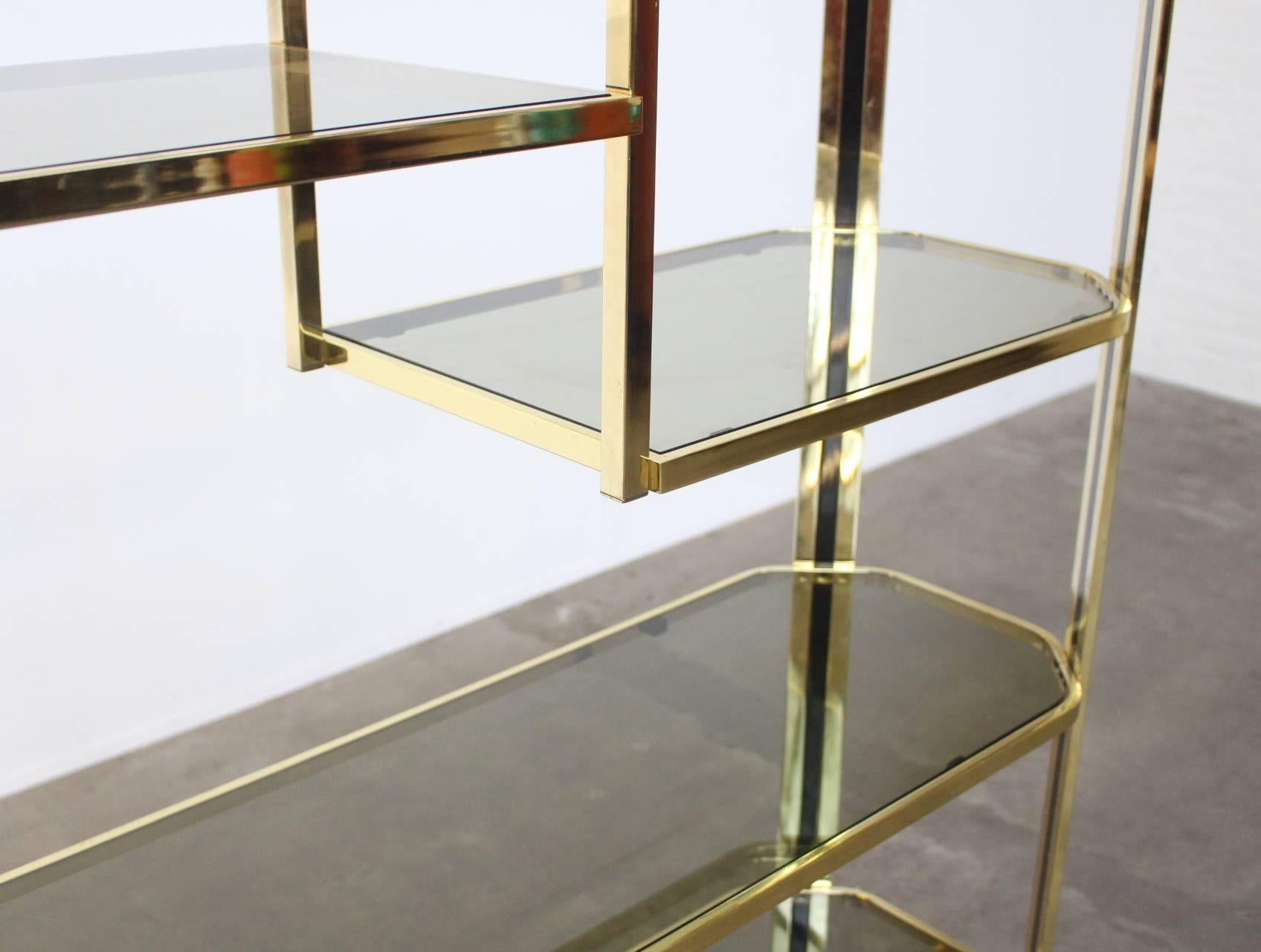 Brass Etagere or Showcase Vitrine in the Style of Romeo Rega In Excellent Condition In Amsterdam, NL