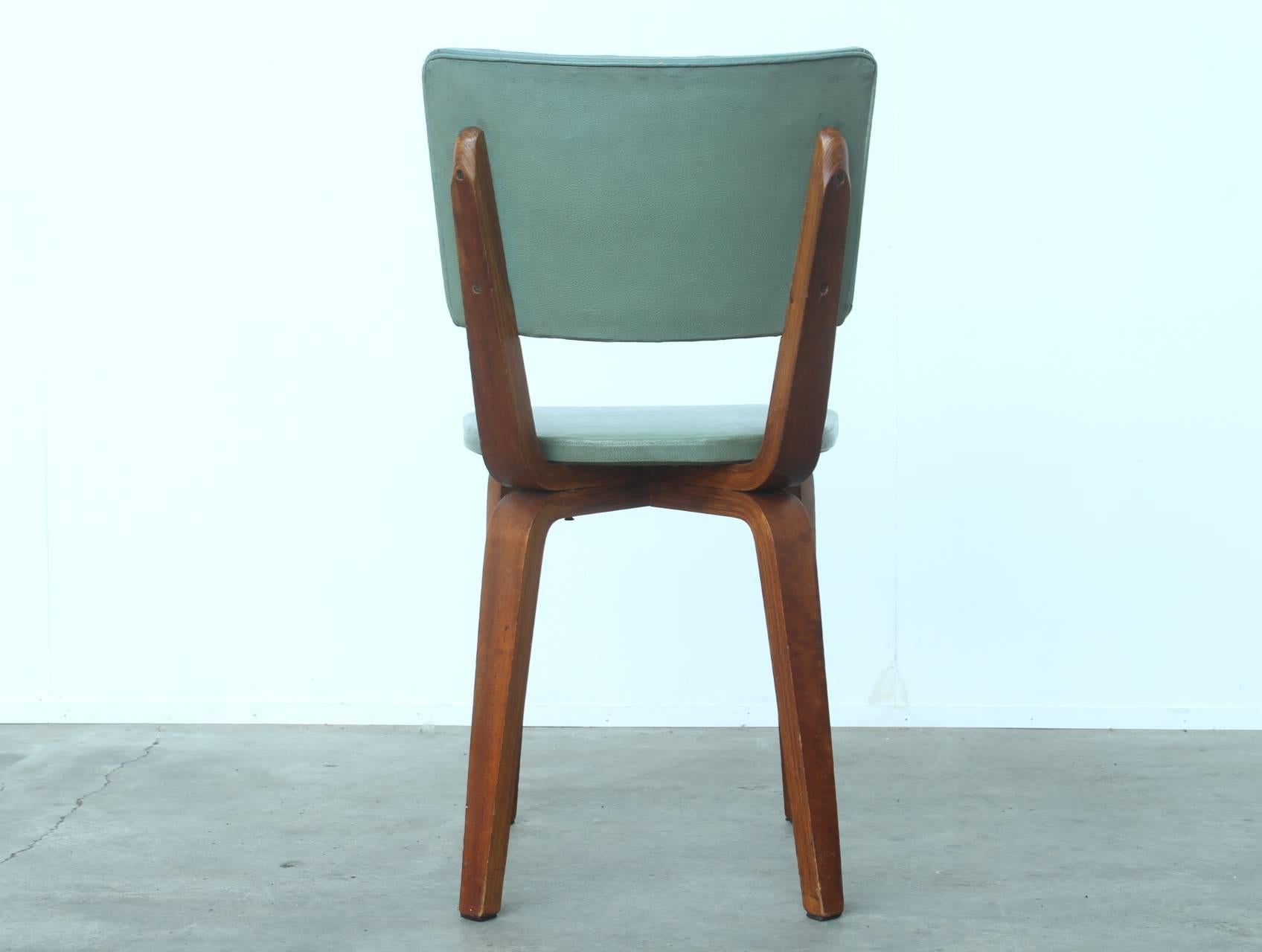 Mid-Century Modern Rare Set of Six Plywood Dining Chairs by Cor Alons for Gouda Den Boer For Sale