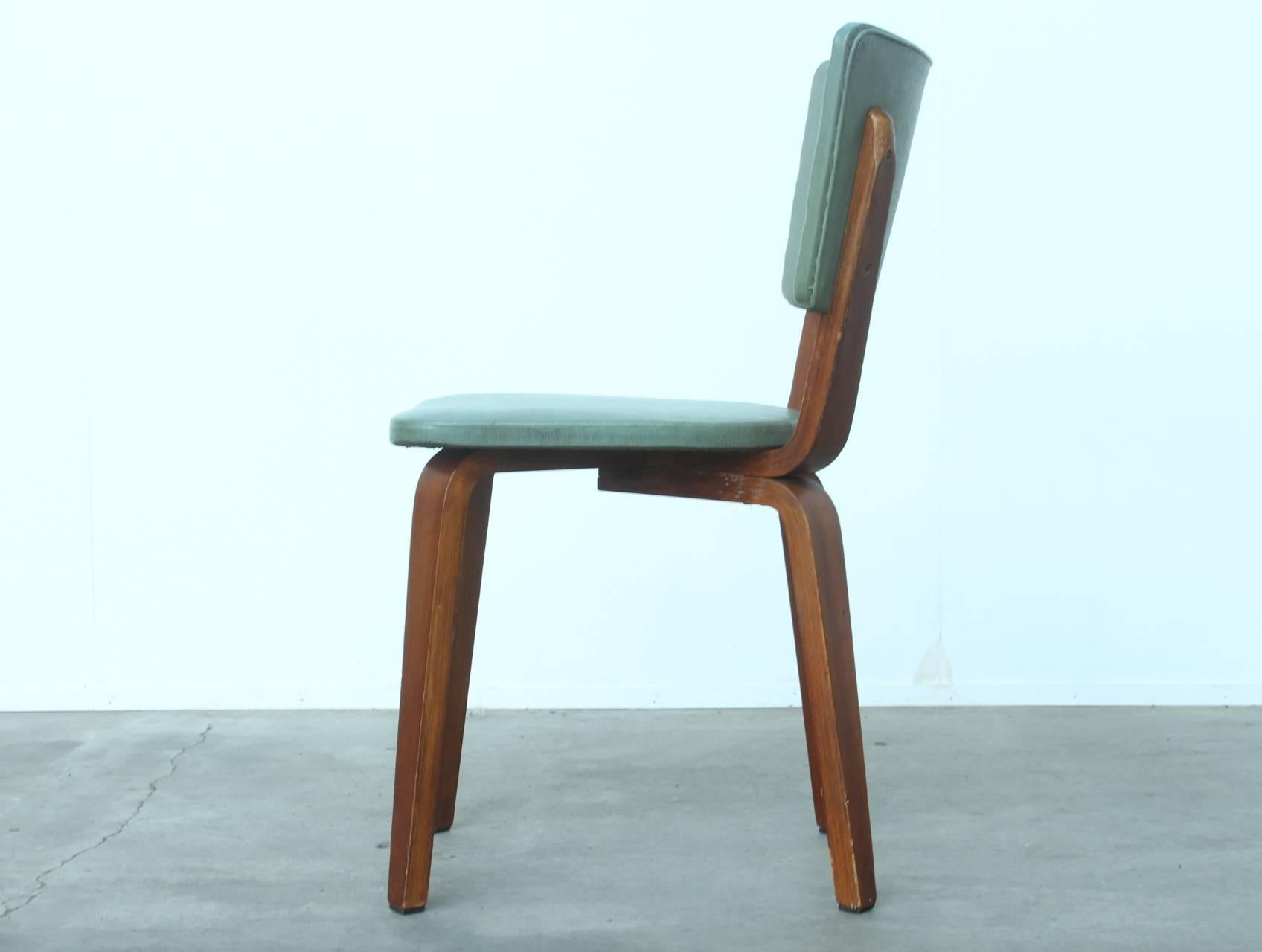 Mid-20th Century Rare Set of Six Plywood Dining Chairs by Cor Alons for Gouda Den Boer For Sale