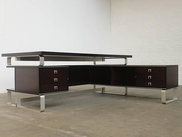 Italian Mahogany Executive Desk by Abbondinterni at 1stDibs