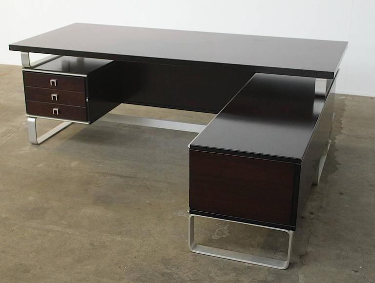 Italian Mahogany Executive Desk by Abbondinterni at 1stDibs