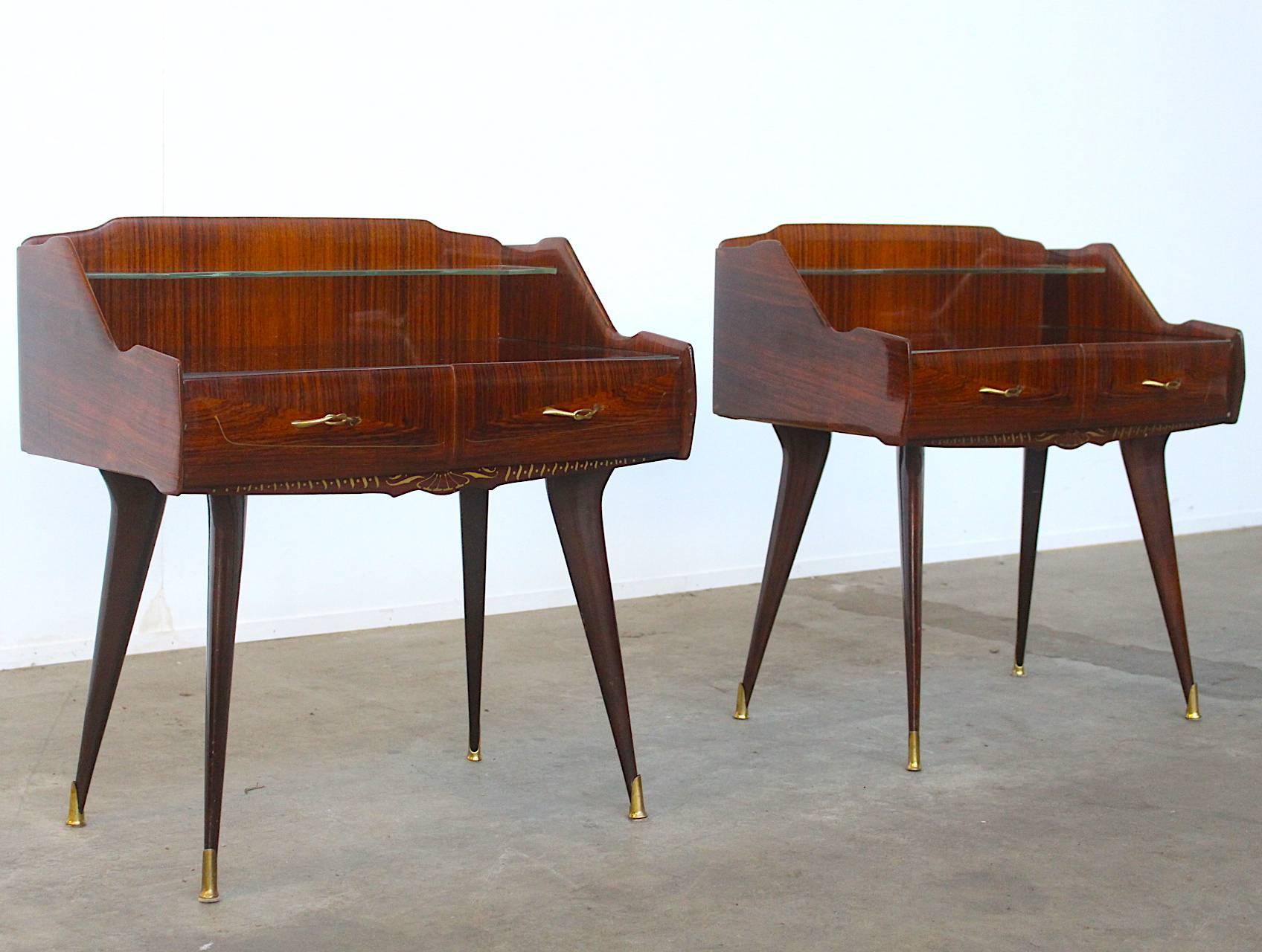 Paolo Buffa Pair of Stunning Italian Nightstands For Sale 1