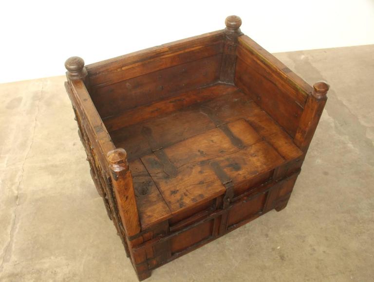 Oak Unique Dutch 17th Century Tax Collector's Chair For Sale