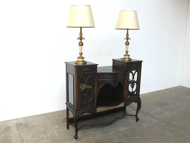 American Pair of Stiffel, USA Hollywood Regency Signed Table or Buffet Lamps For Sale