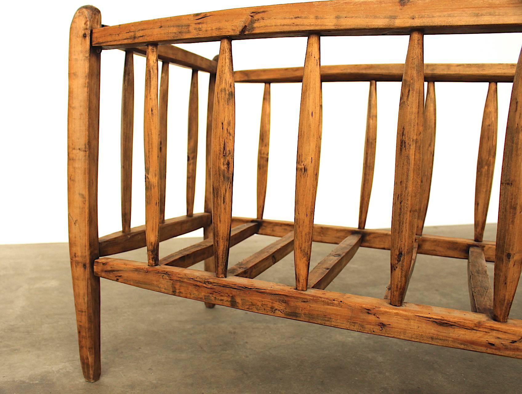 Master Handcrafted Arts & Crafts Antique French Baby Bed or Cradle, France In Good Condition For Sale In Amsterdam, NL