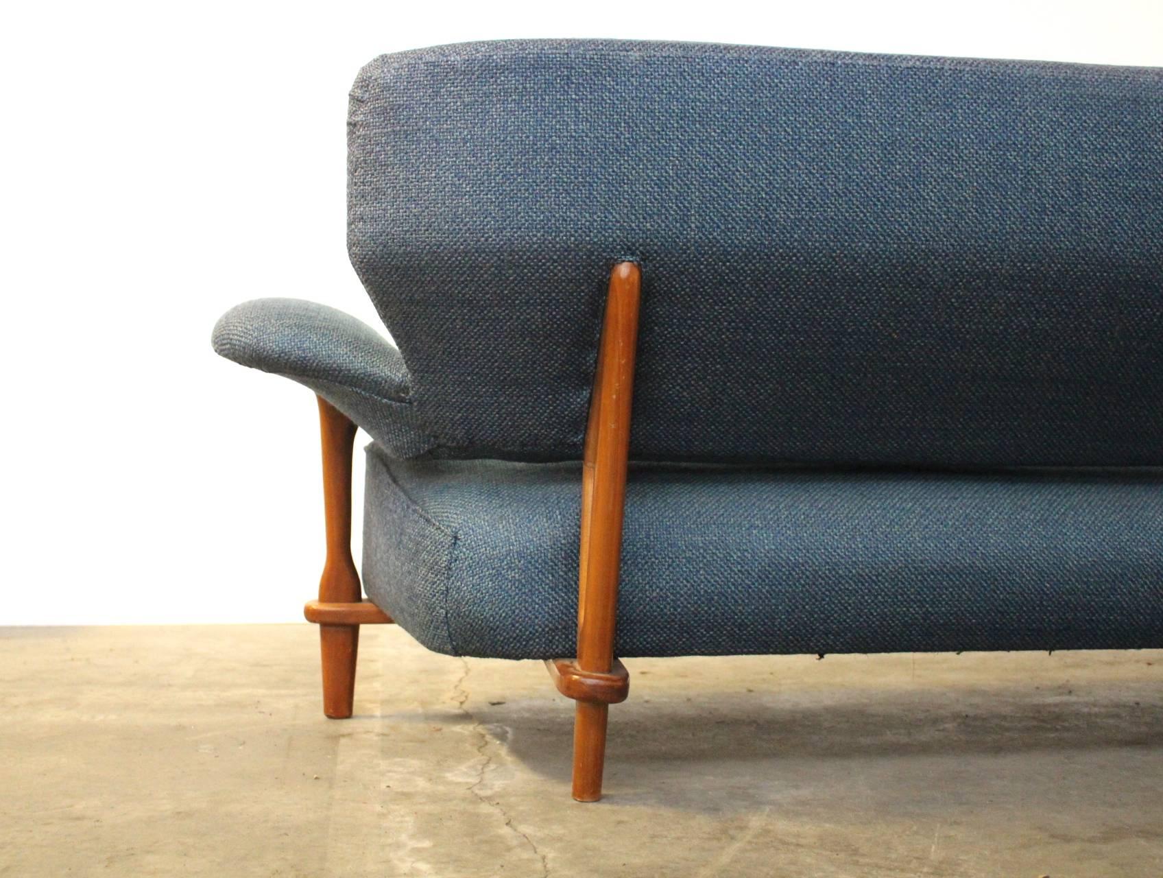 Rare Three-Seat Sofa Model 109 by Theo Ruth for Artifort, Dutch Design, 1950s For Sale 2