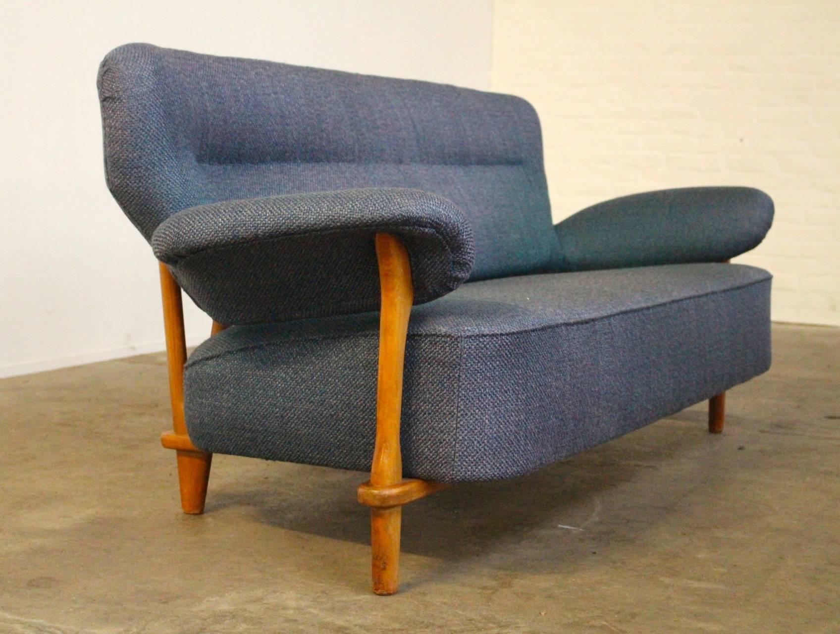 Mid-Century Modern Rare Three-Seat Sofa Model 109 by Theo Ruth for Artifort, Dutch Design, 1950s For Sale