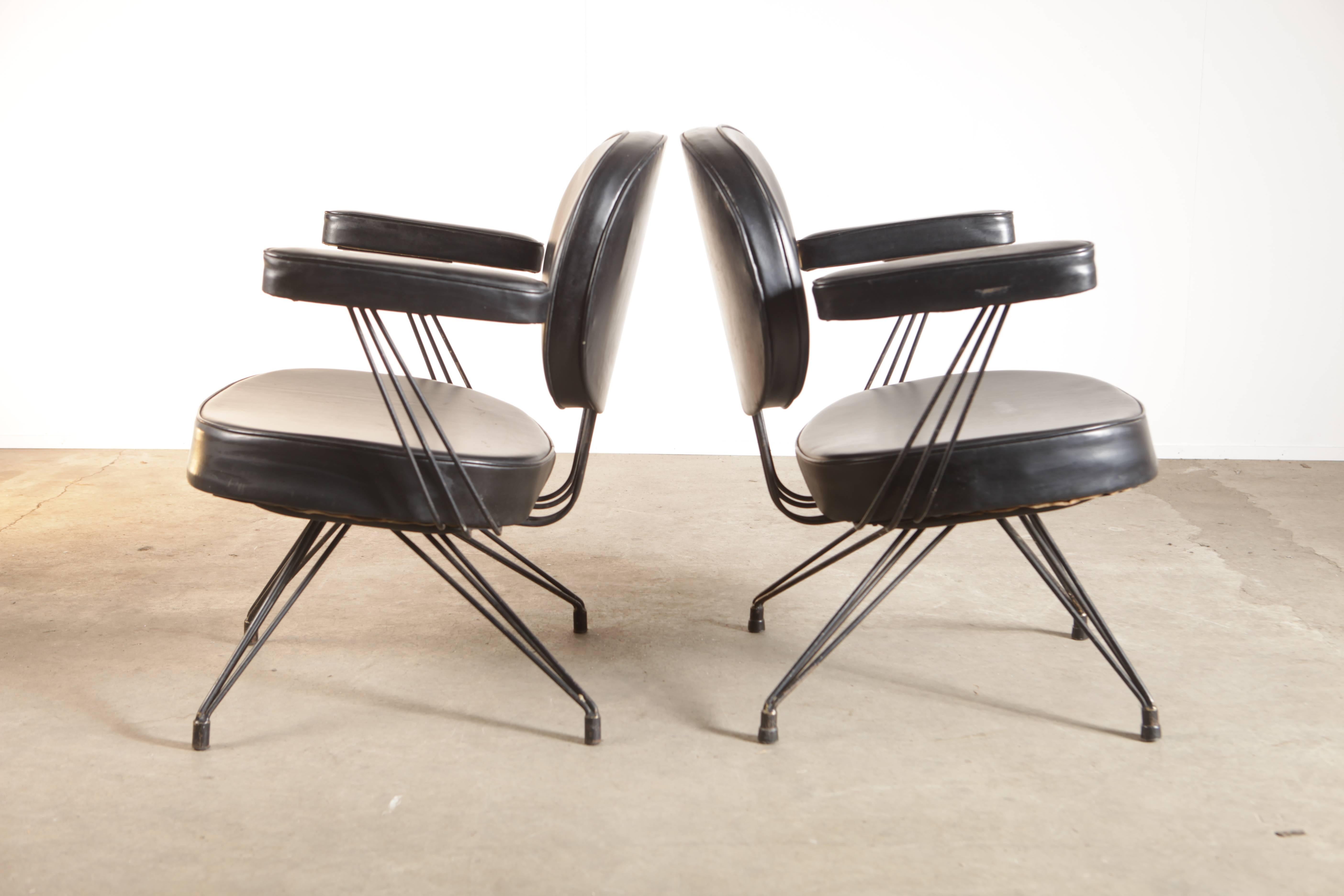 Mid-Century Modern Rare Pair of Pierre Paulin Arm Chairs for Thonet For Sale