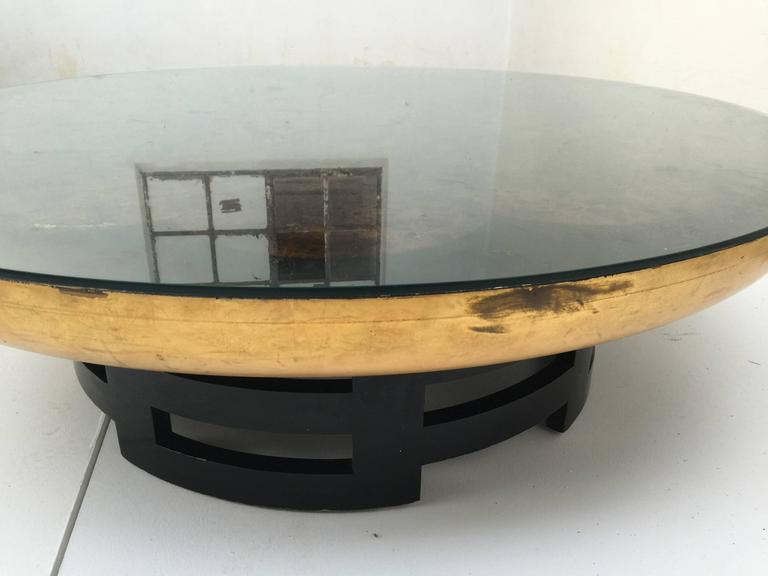 Hand-Painted 'Lotus' Gold leaf Muller & Barring Coffee Table for Kittinger USA, 1950s For Sale