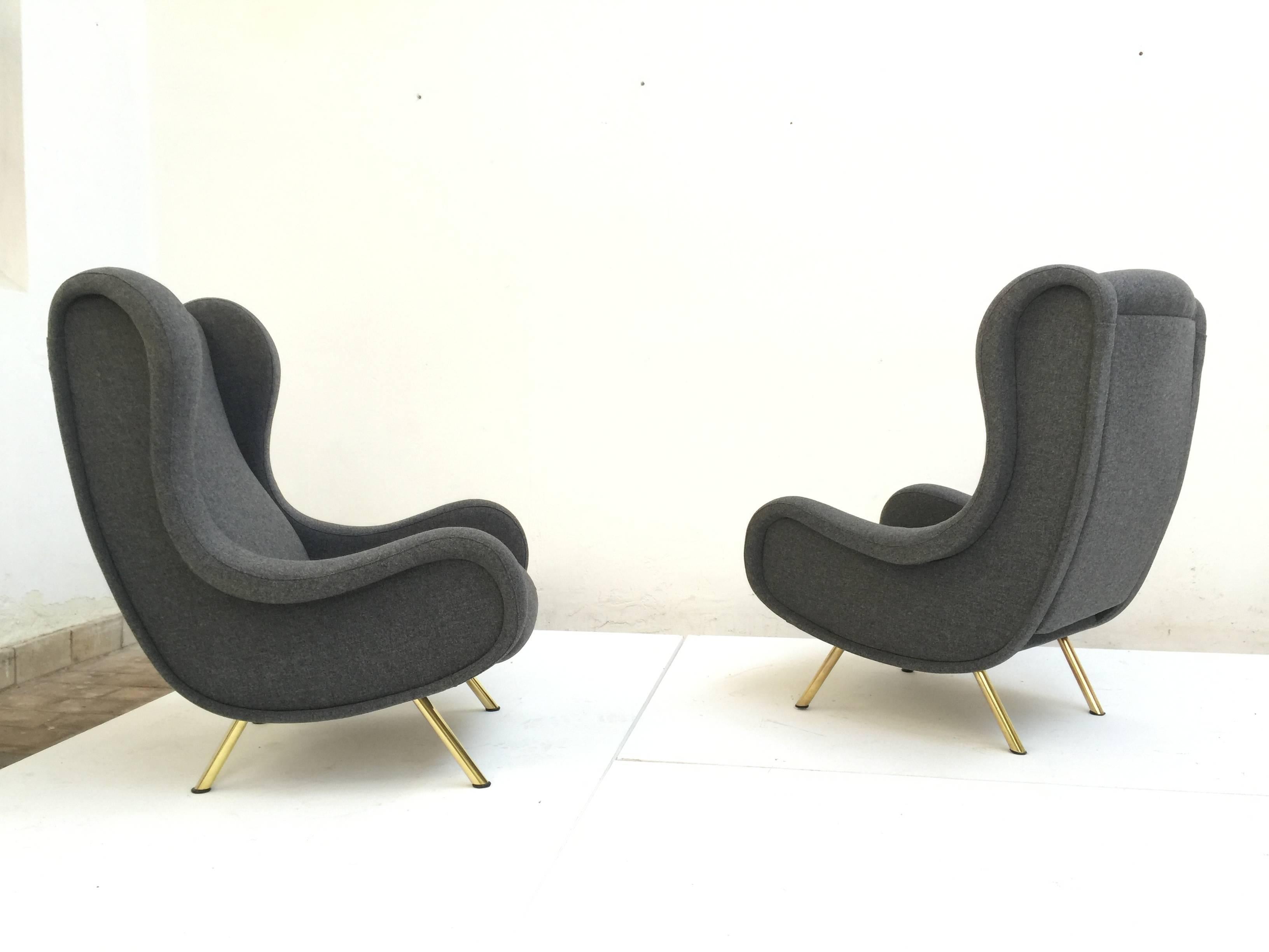 Mid-Century Modern 'Senior' Chairs by Marco Zanuso, 1951, very rare early examples with wood frames