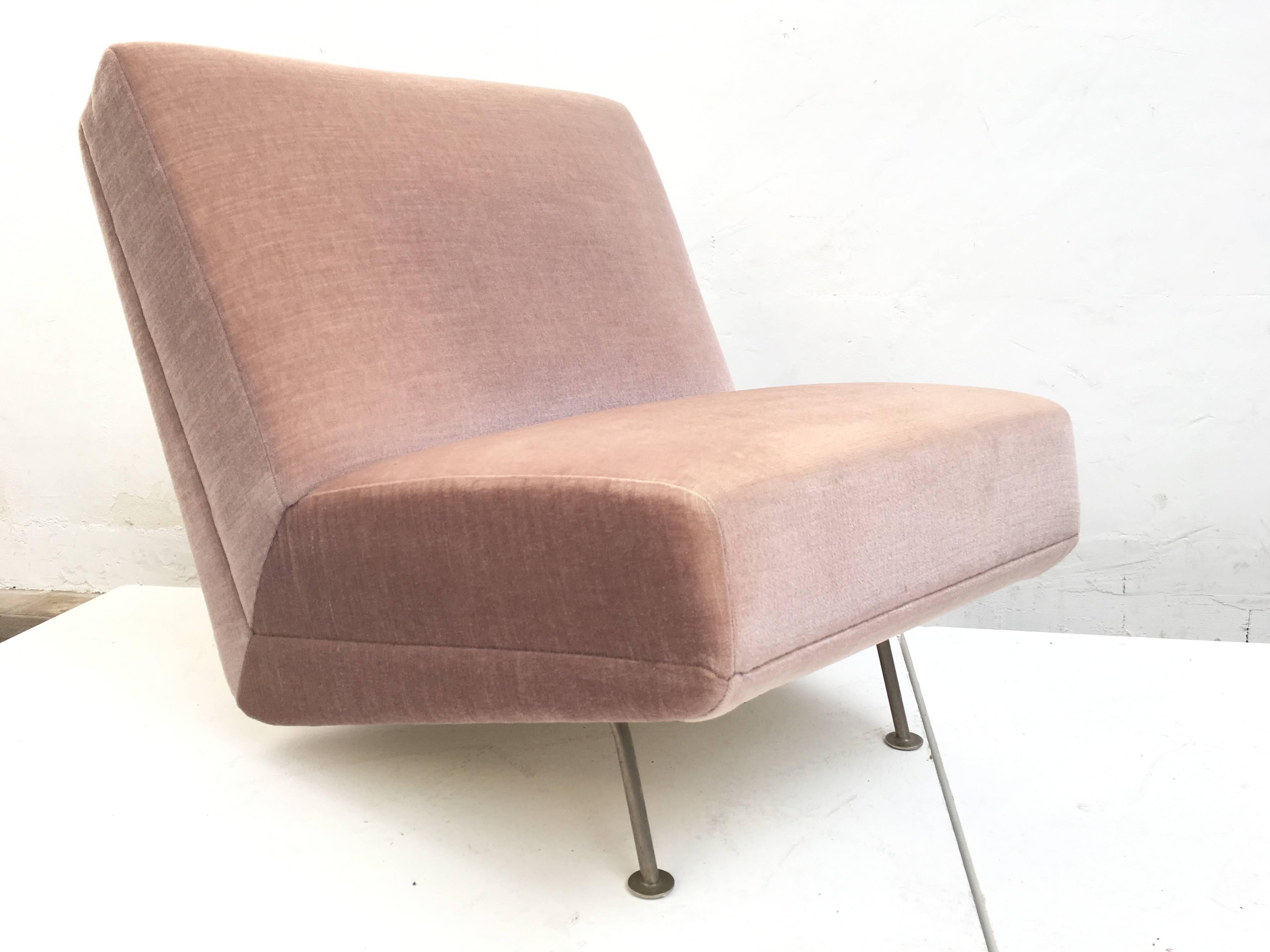 Mid-Century Modern Pink Mohair Theo Ruth Four Element Sectional Sofa Artifort 1950s the Netherlands