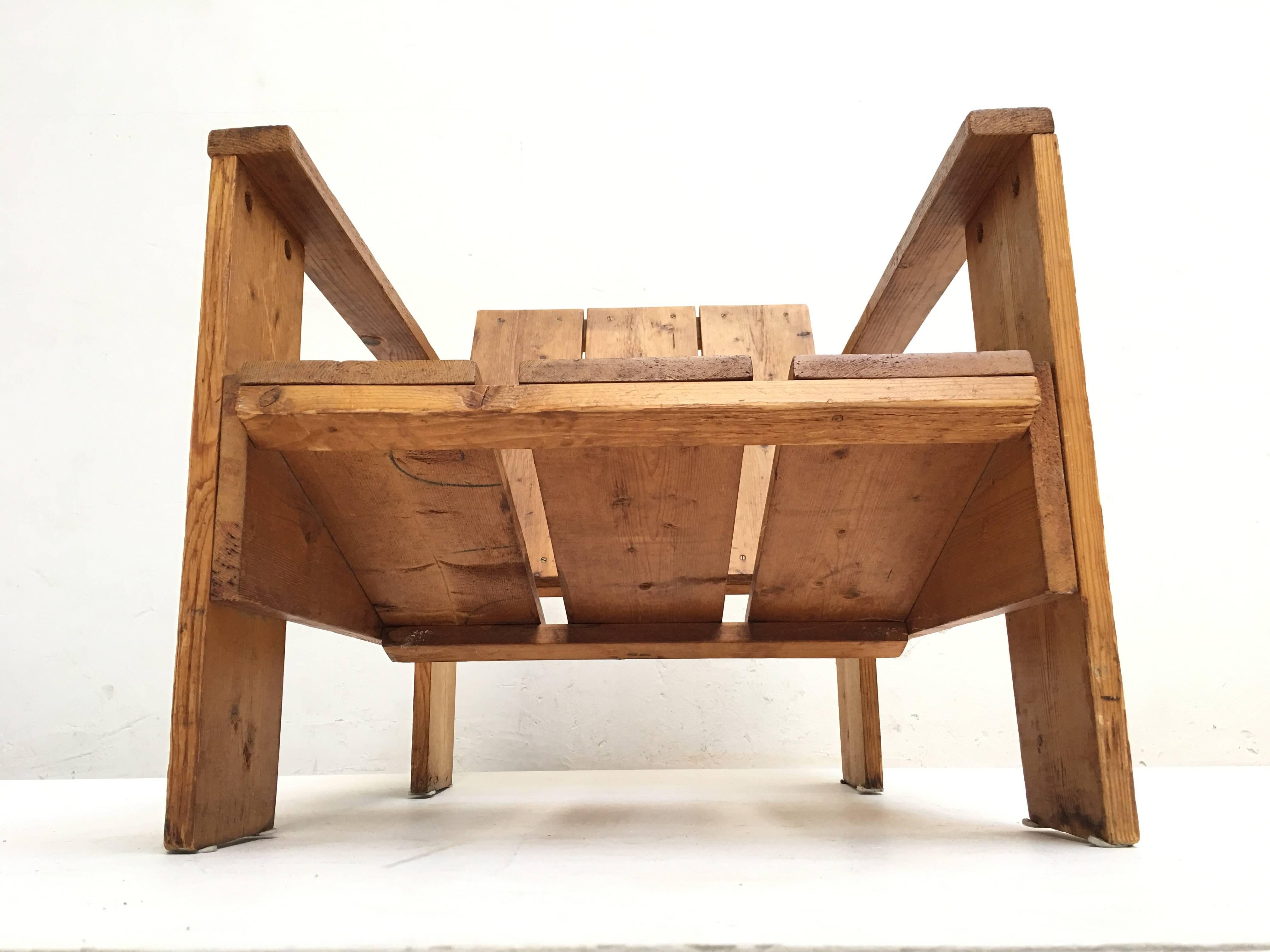 De Stijl 1950s Gerrit Rietveld Crate Chair by Unknown Manufacturer