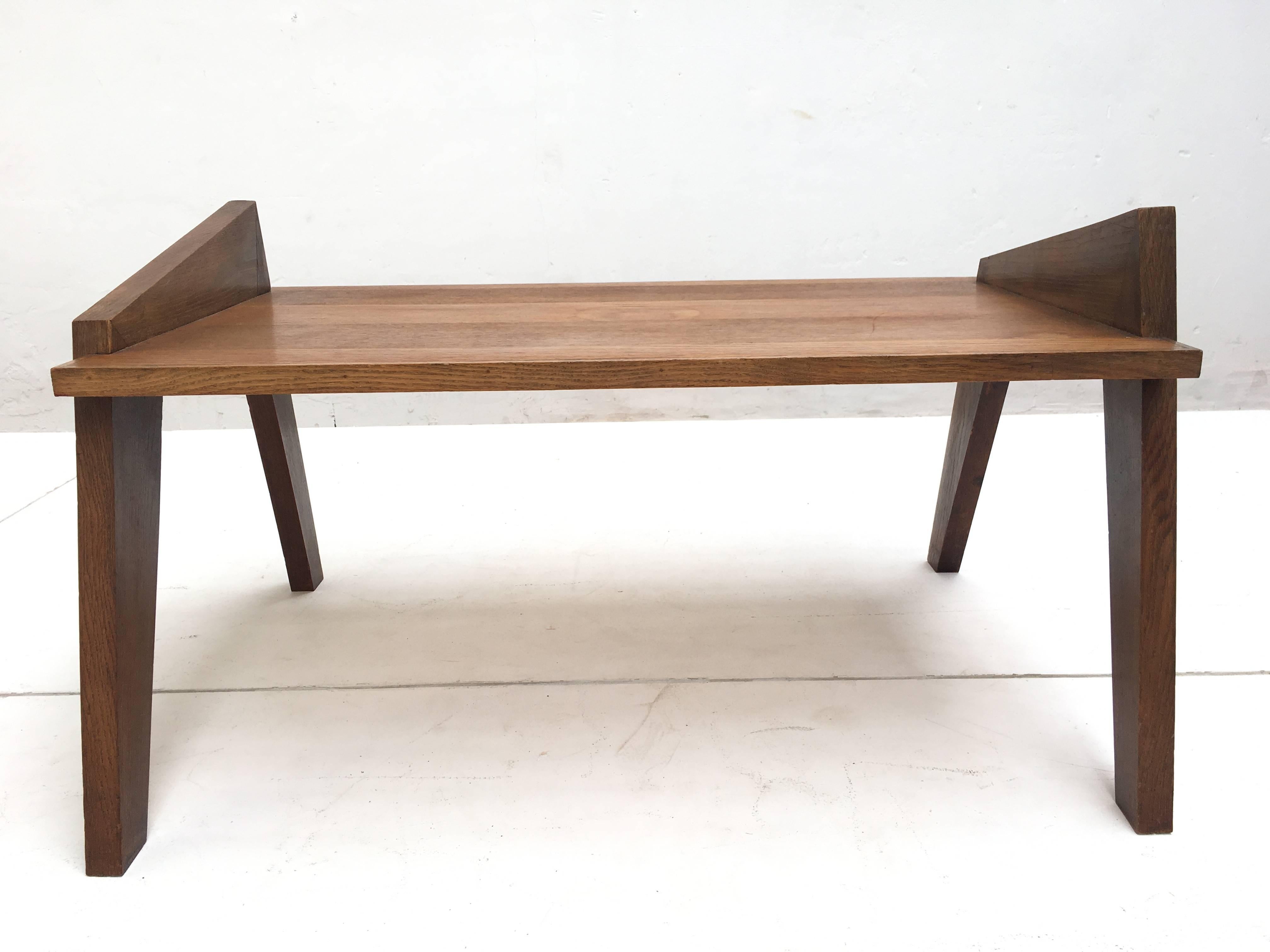 Veneer Oak French 1950s Modernist Coffee Table Style Gustave Gautier or René Gabriel