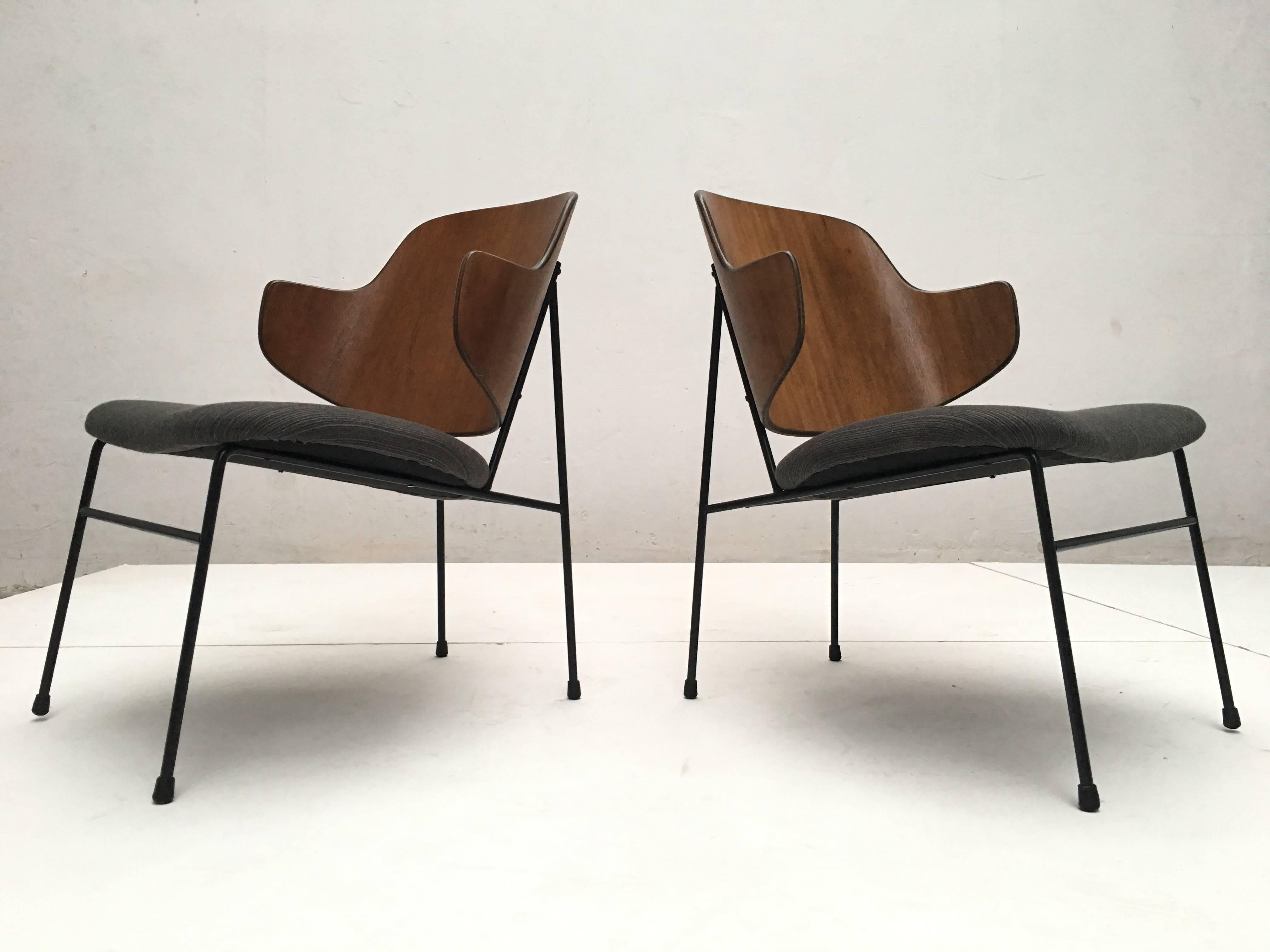 Danish Pair of Ib Kofod-Larsen Penguin Chairs Christensen & Larsen, 1950s, Denmark