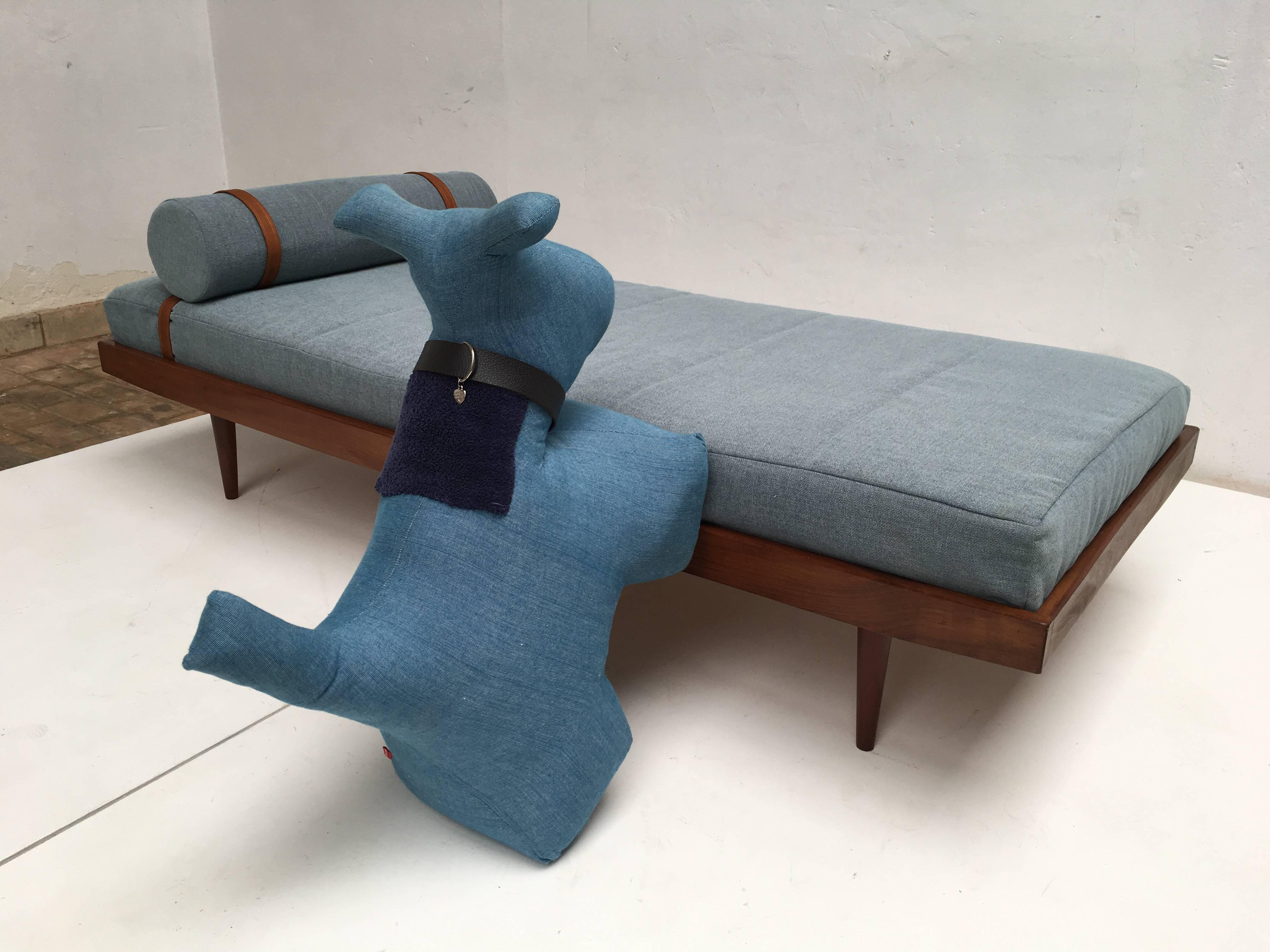 Danish 1960s Teak Scandinavian Daybed with New De Ploeg Steppe Wool Upholstery