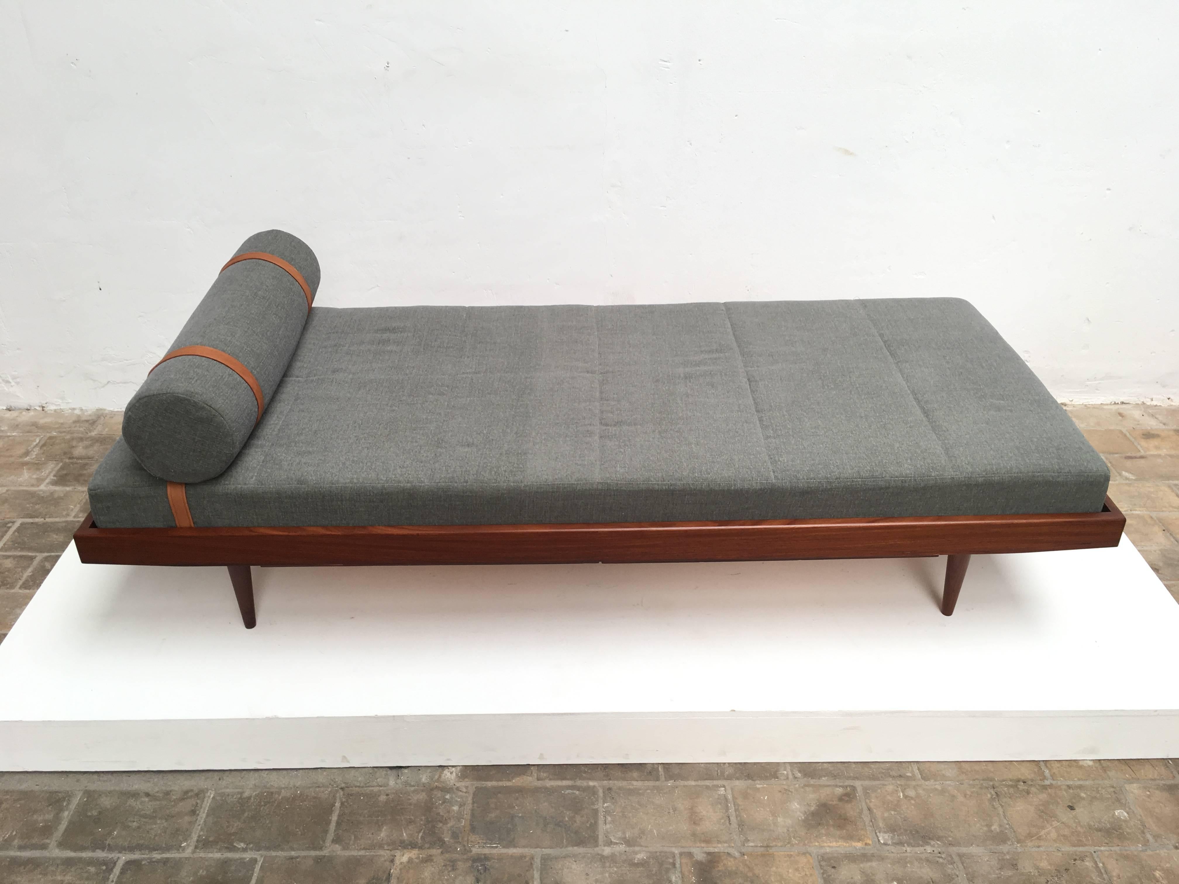 Danish 1960s Teak Scandinavian Daybed and Storage with New De Ploeg Wool Upholstery