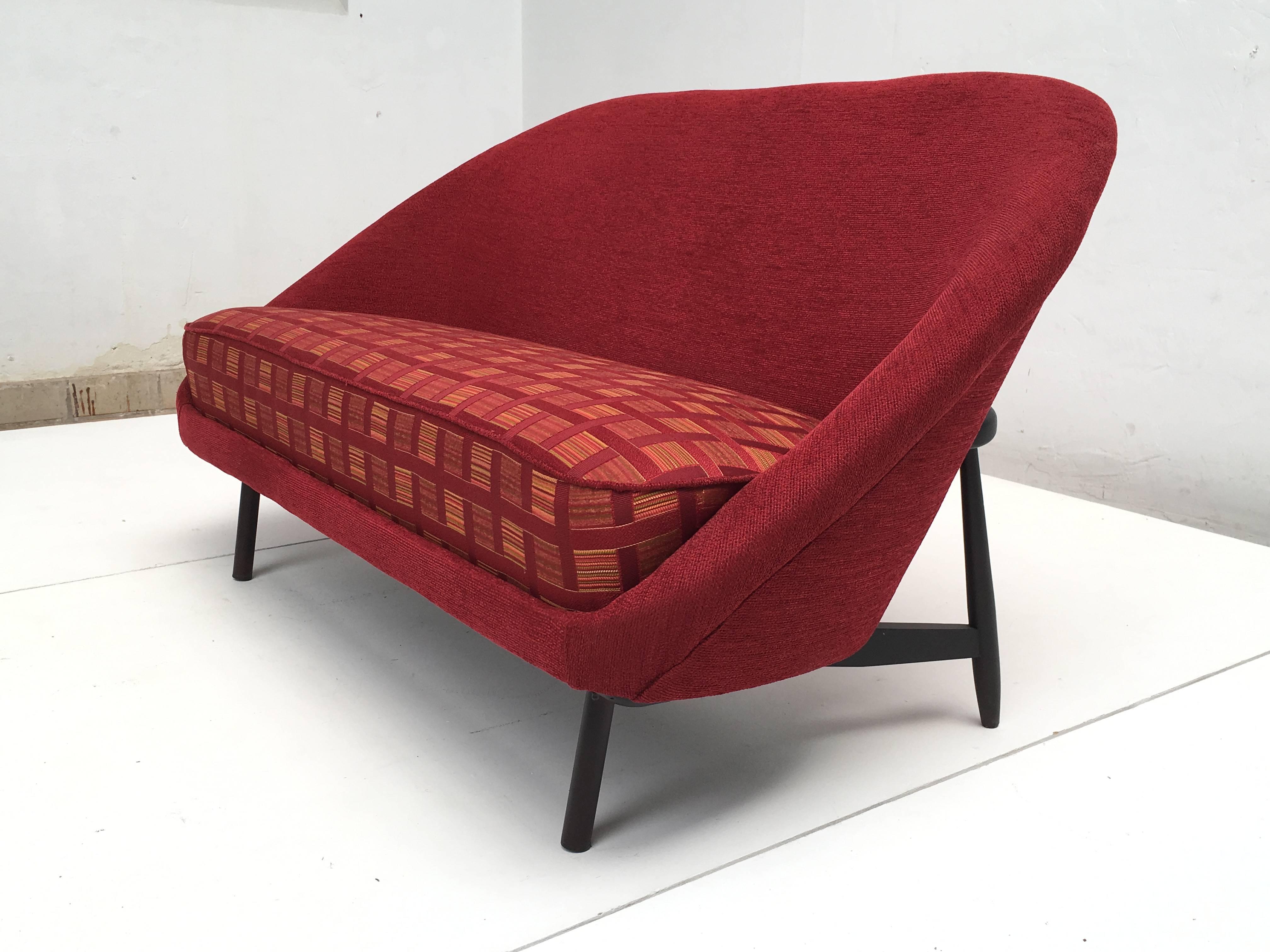Birch Early Production Theo Ruth Model 115 Loveseat for Artifort The Netherlands, 1957