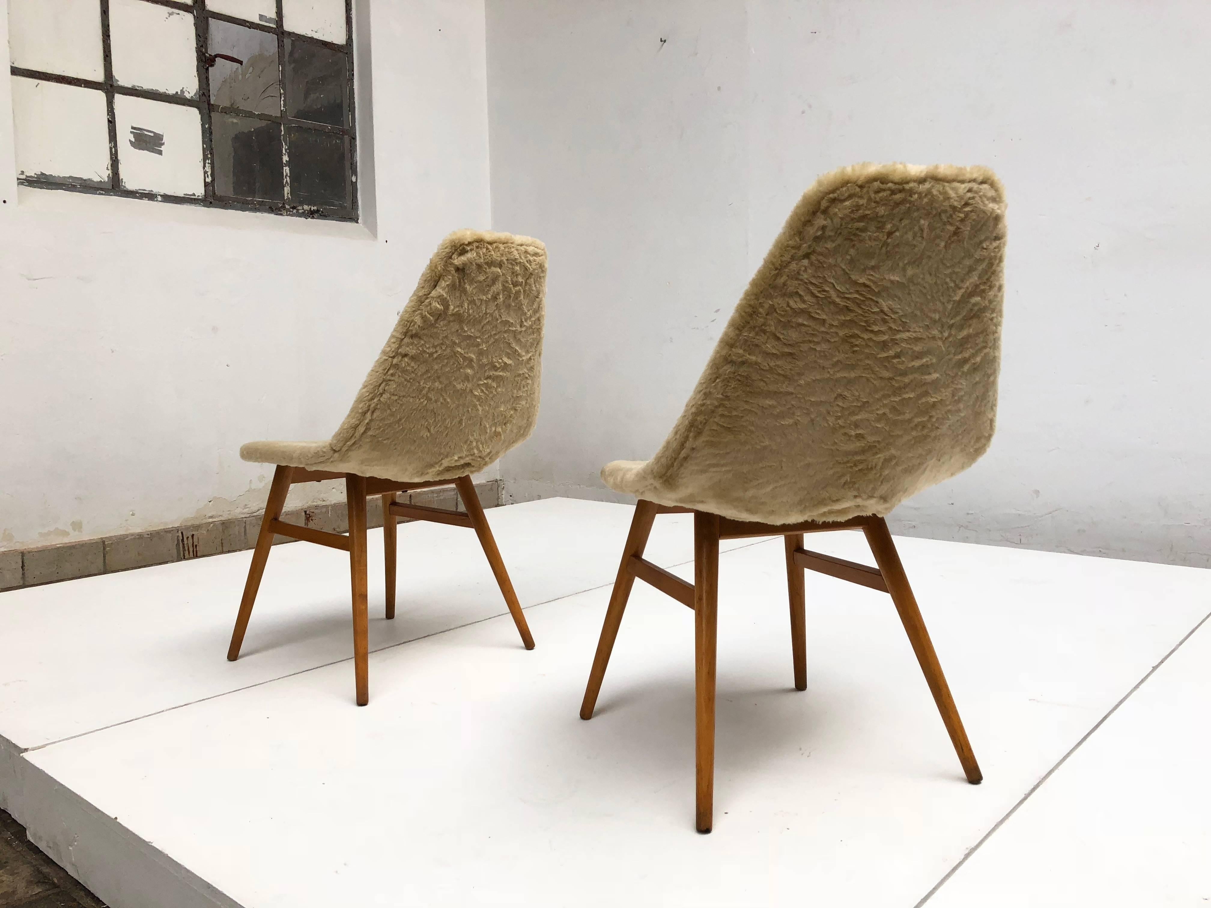 Pair of Side Chairs by Judit Burian & Erika Szek Hungary, circa 1959 For Sale 1