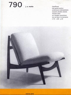 Stunning Organic Form '790' Lounge Chair by J.A Motte for Steiner, France, 1960