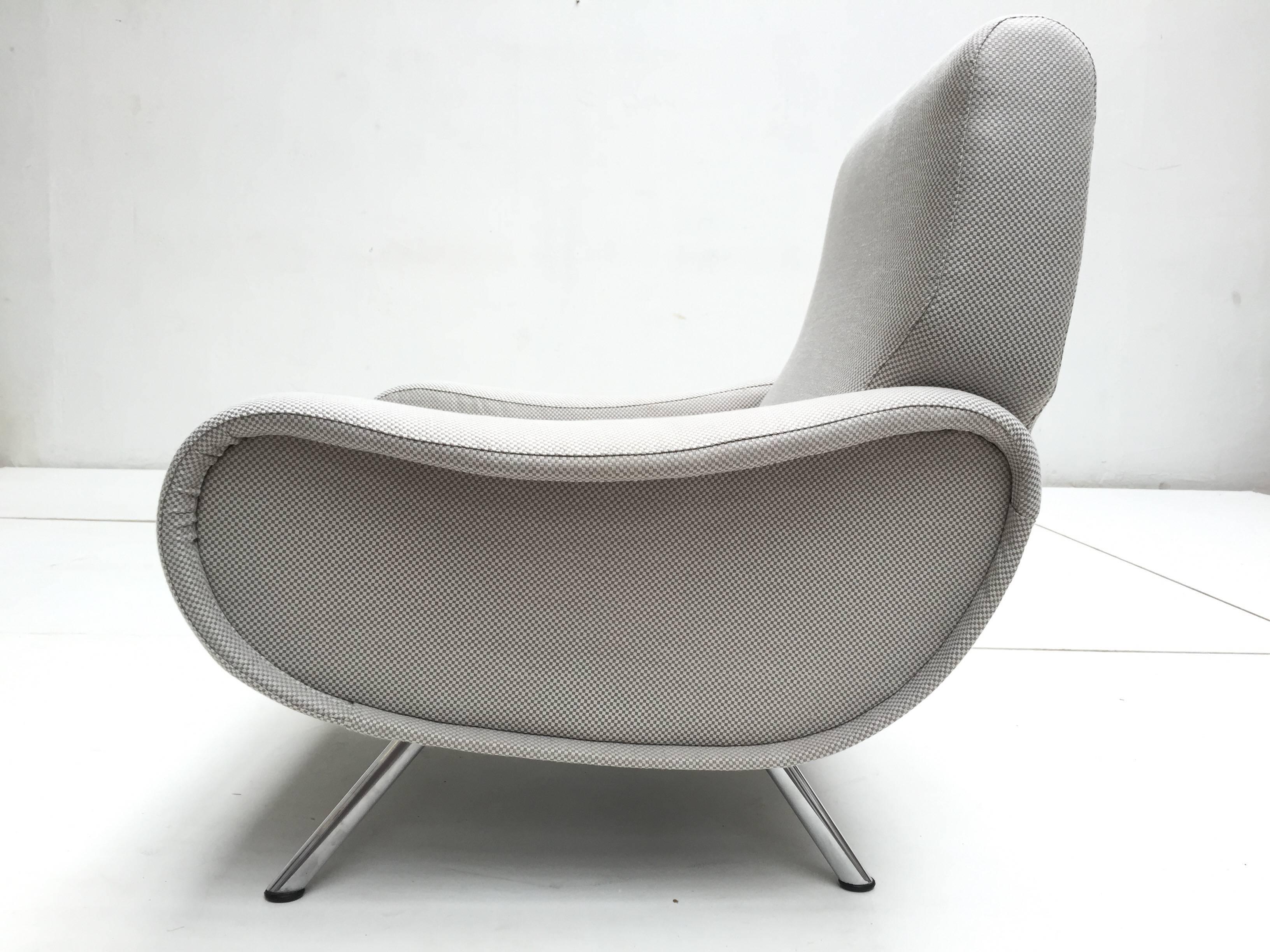 Restored Silver Op-Art Lady Chair by Marco Zanuso for Arflex, Italy, 1951 In Excellent Condition In bergen op zoom, NL