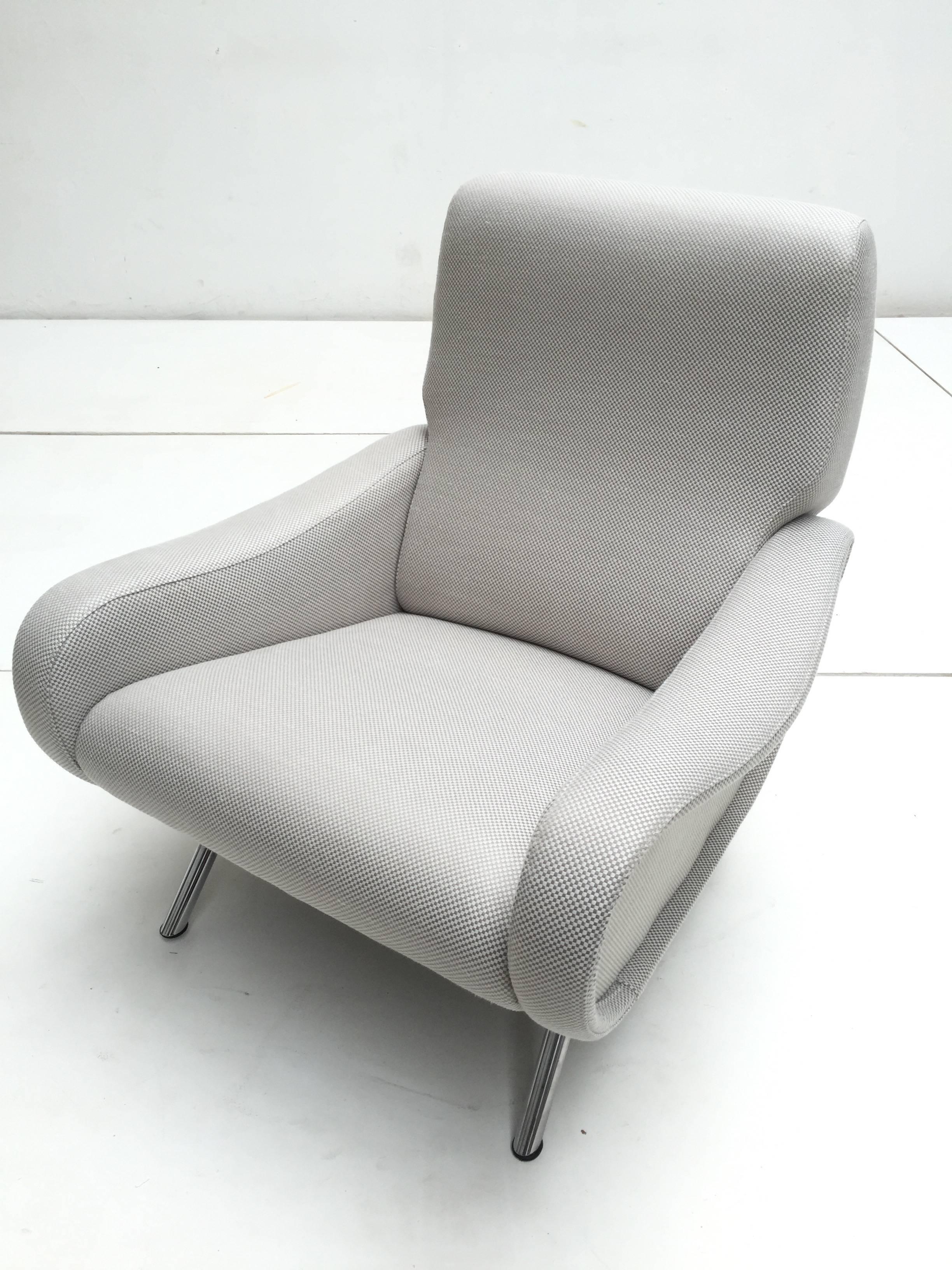 Restored Silver Op-Art Lady Chair by Marco Zanuso for Arflex, Italy, 1951 2