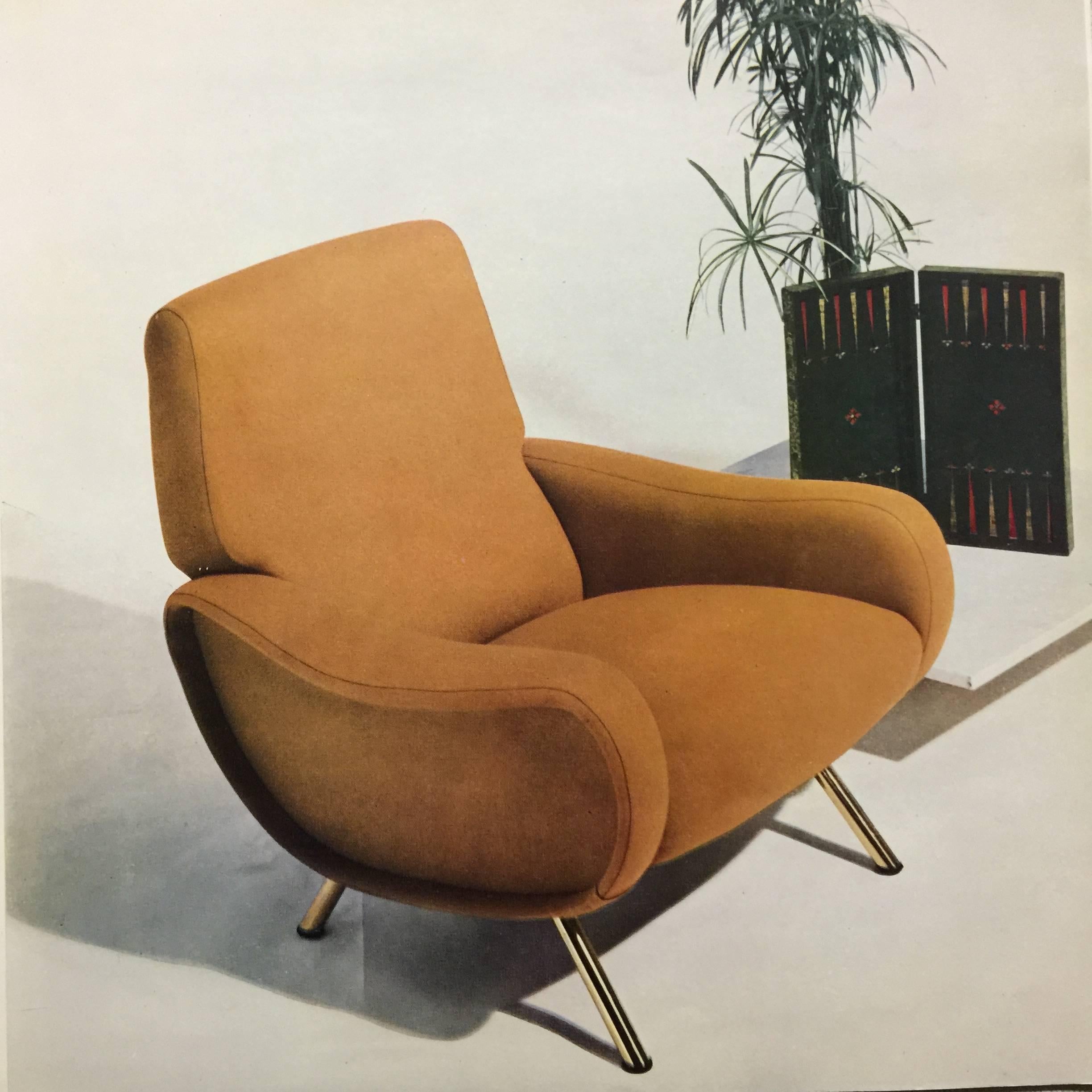 Fully restored iconic 'Lady' lounge chair designed by Marco Zanuso for Arflex, Italy in 1951. This design won the gold medal prize at the 1951 'IX Triennale' international design exhibition in Milan. 

This lady has been lovingly restored