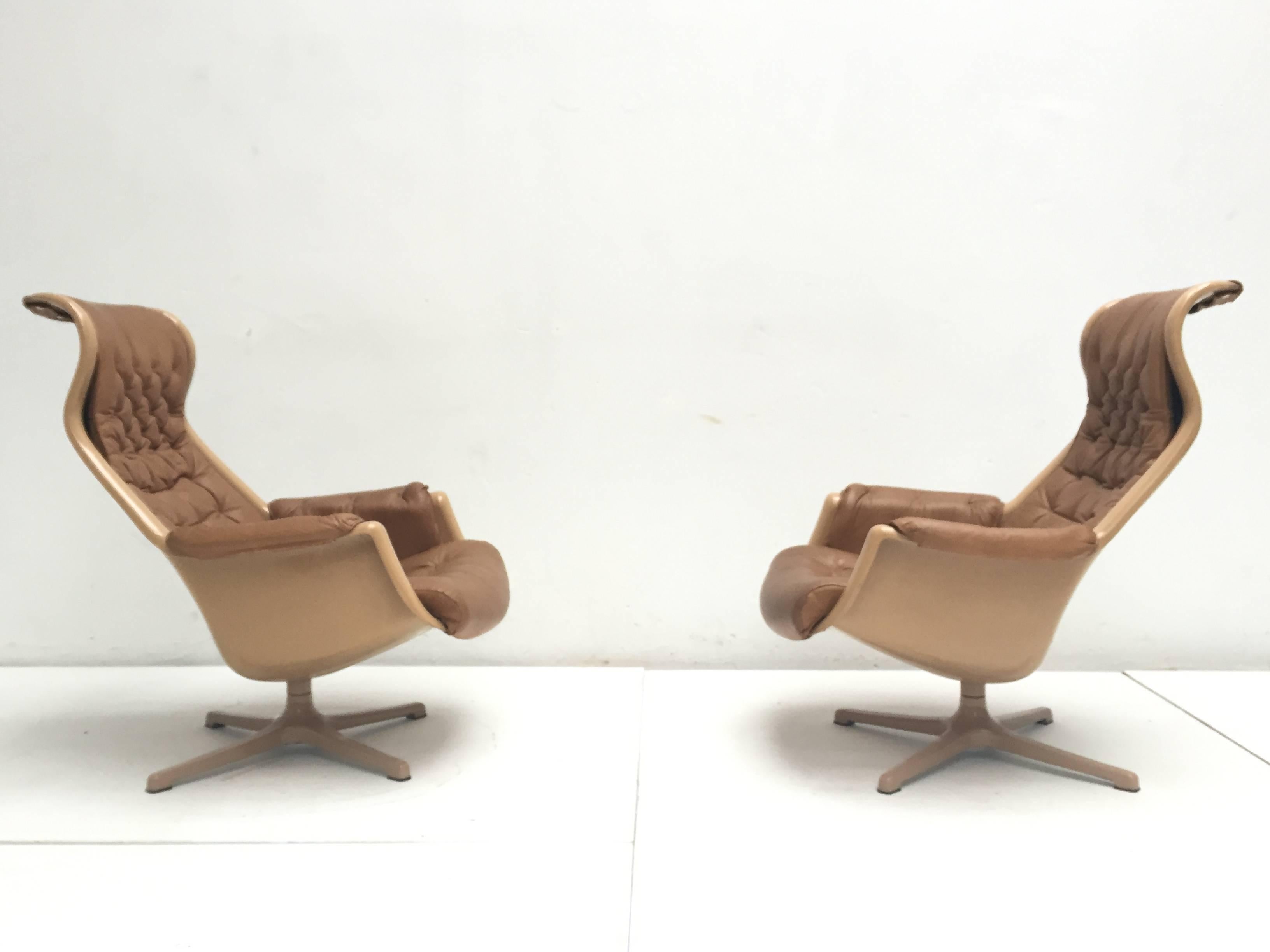 Easy Chairs „Galaxy“ von Alf Svensson & Ingvar Sandstrom für DUX Sweden, Paar im Zustand „Gut“ im Angebot in bergen op zoom, NL