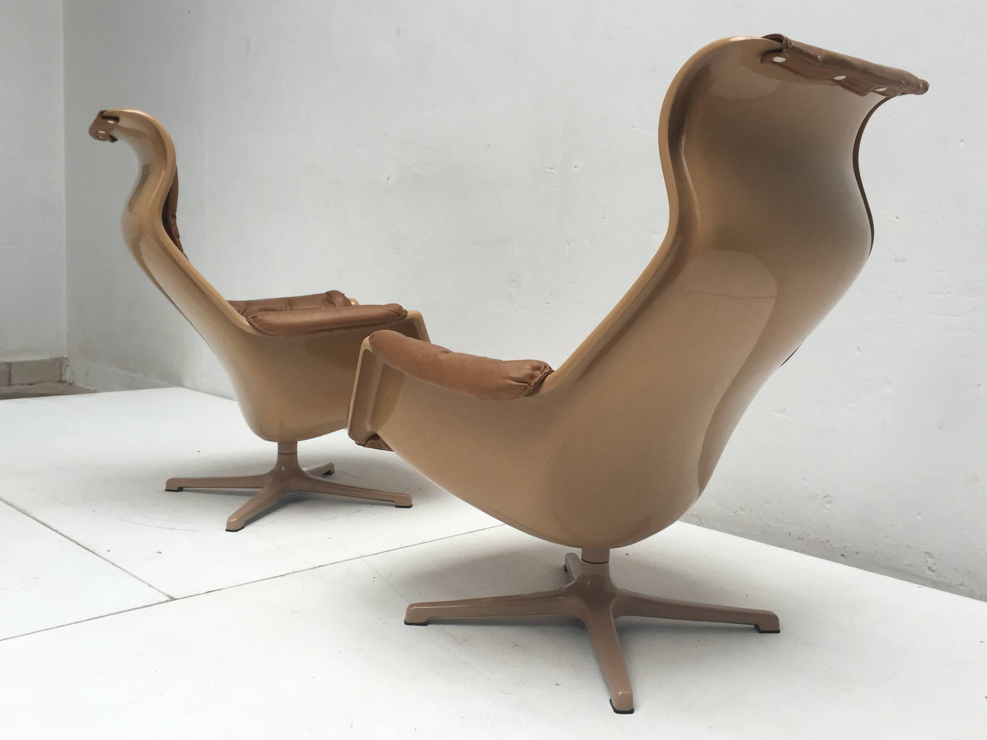 Easy Chairs „Galaxy“ von Alf Svensson & Ingvar Sandstrom für DUX Sweden, Paar im Angebot 2