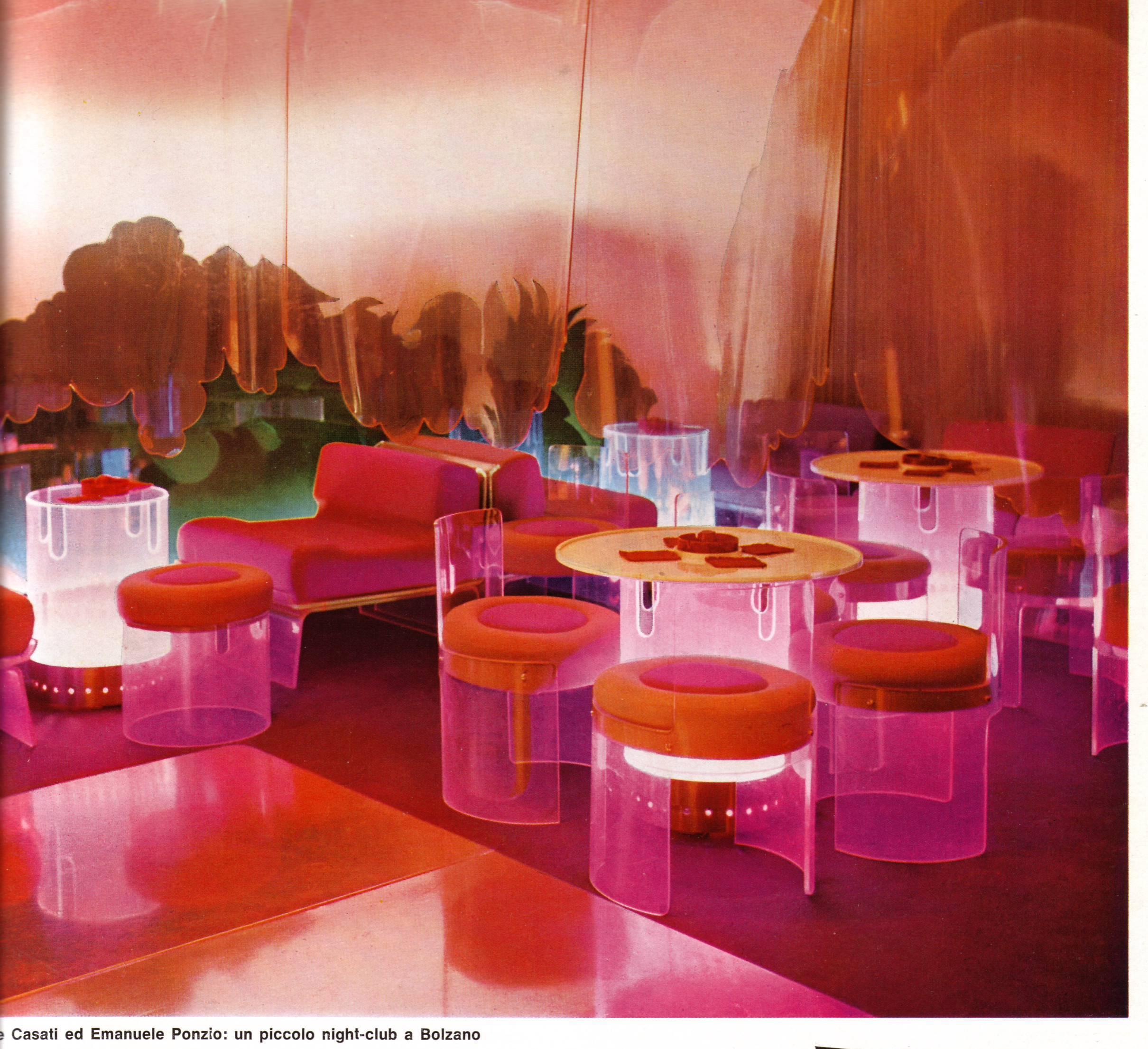 Important 1968 Plexiglass Dining Set by Casati & Ponzio for Comfort, Italy, Rare 2