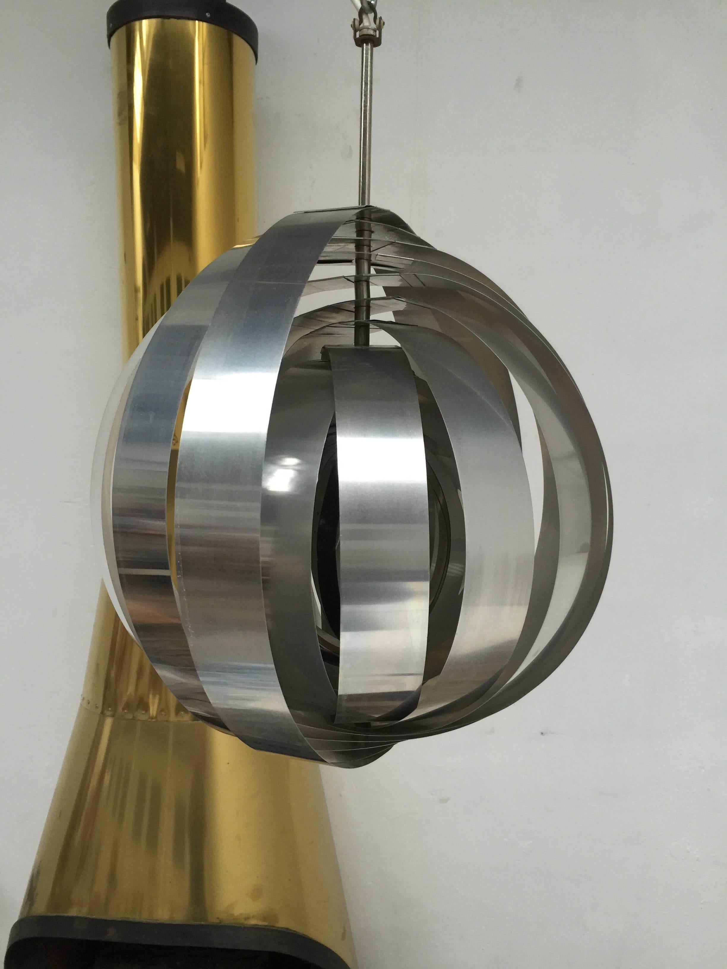 Mid-20th Century Dutch 1960s Aluminium Panton Inspired Moonlamp Pendant 