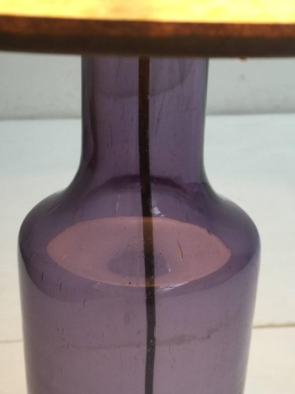 Mid-Century Modern Large 1960s Italian Purple Murano Glass Table or Floor Lamp For Sale