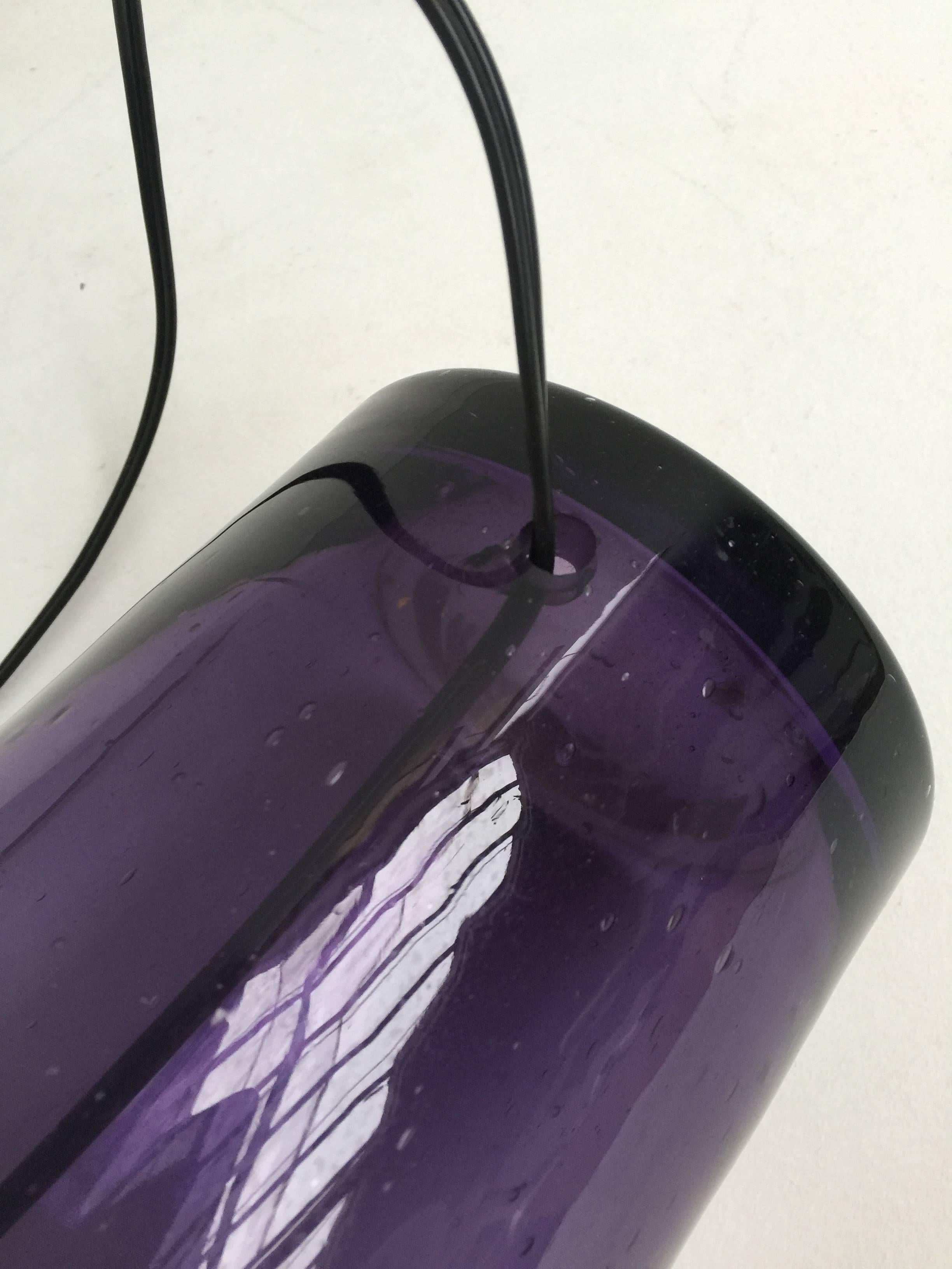 Large 1960s Italian Purple Murano Glass Table or Floor Lamp For Sale 1