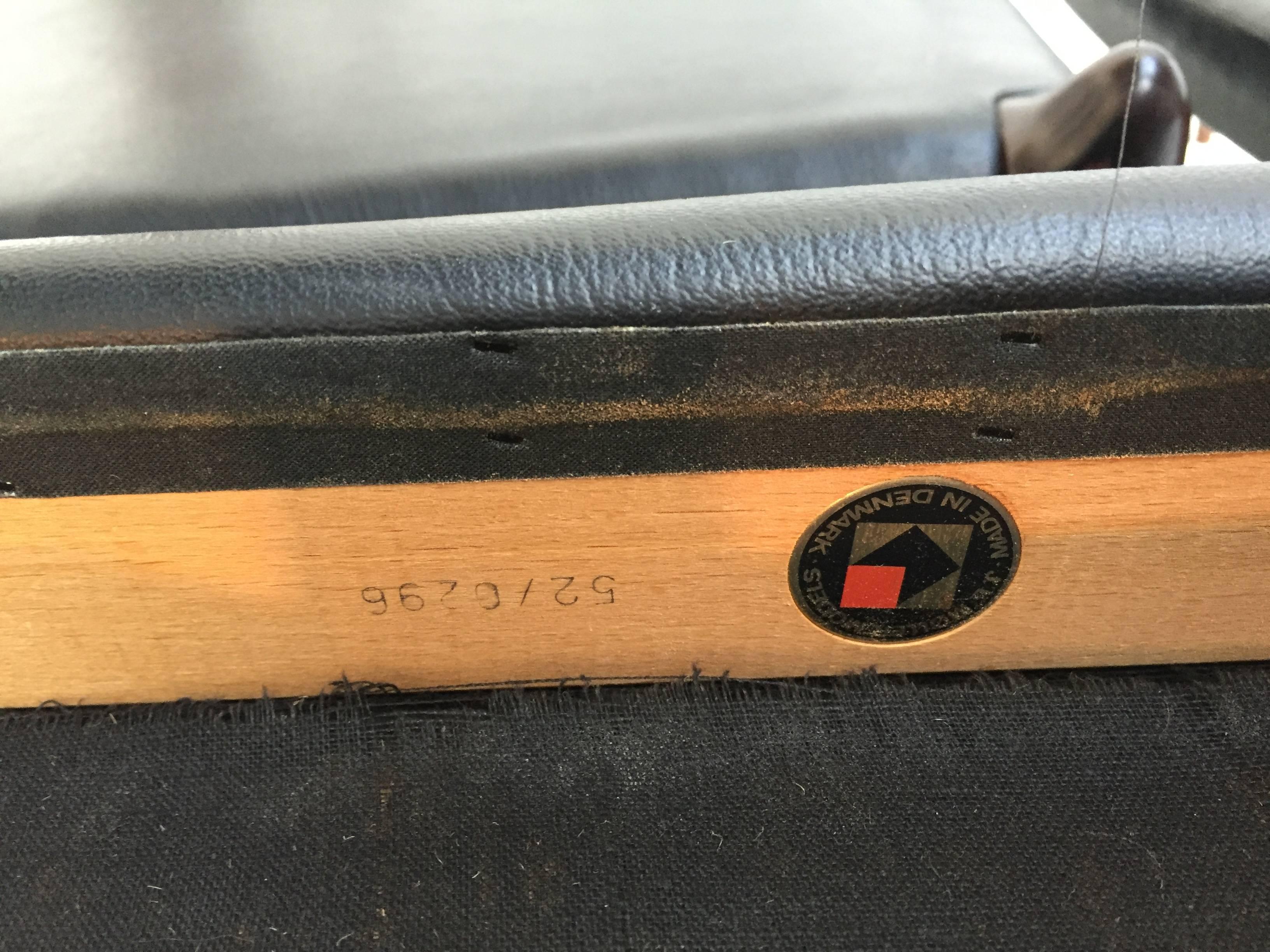 Linen 6 Danish Rio Rosewood and Leather No. 78 Dining Chairs by Niels O. Moller, 1962