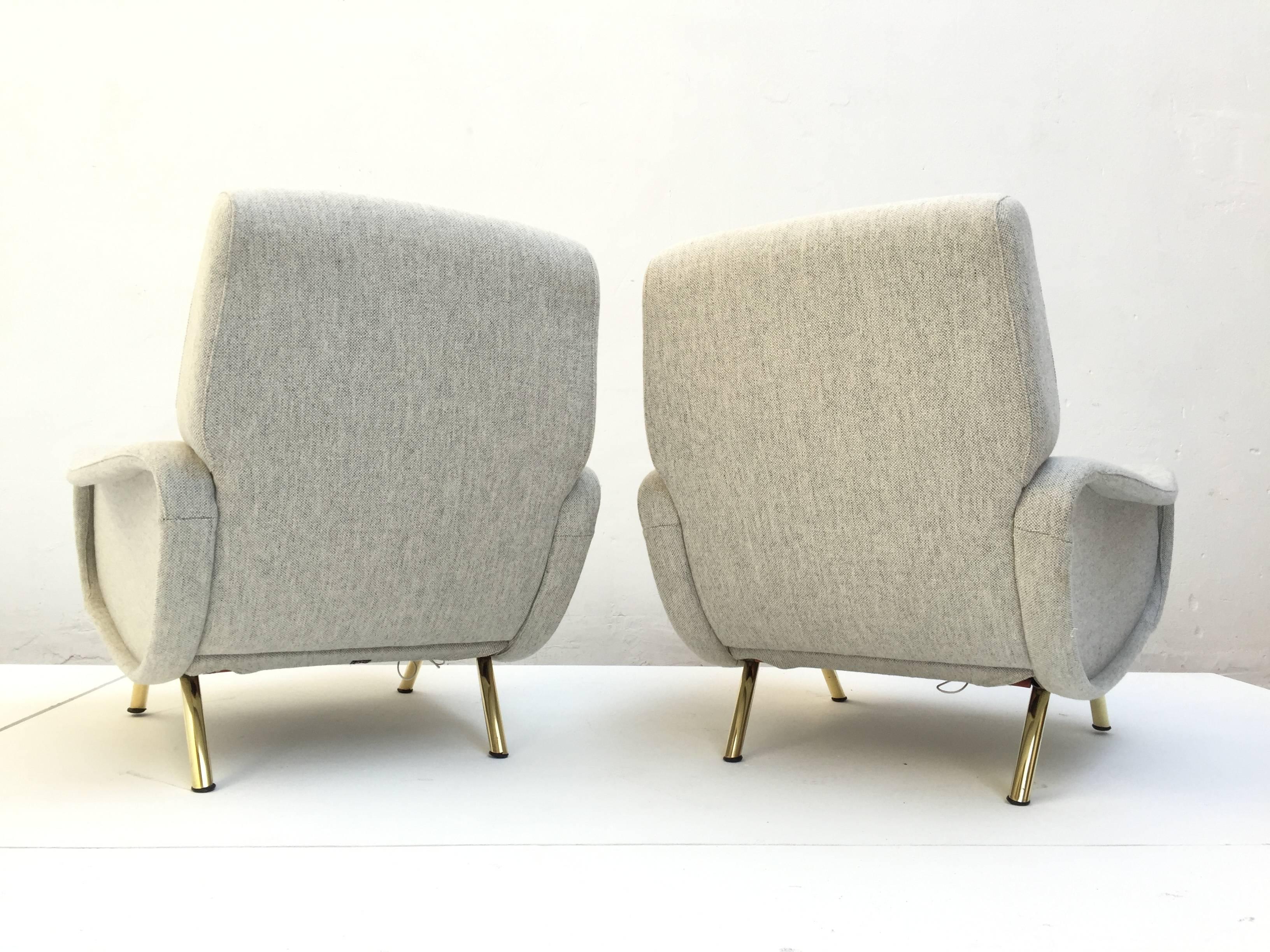 Mid-20th Century Superb Pair of Restored, Zanuso 'Lady' Chairs, 1951, Arflex, Original Labels