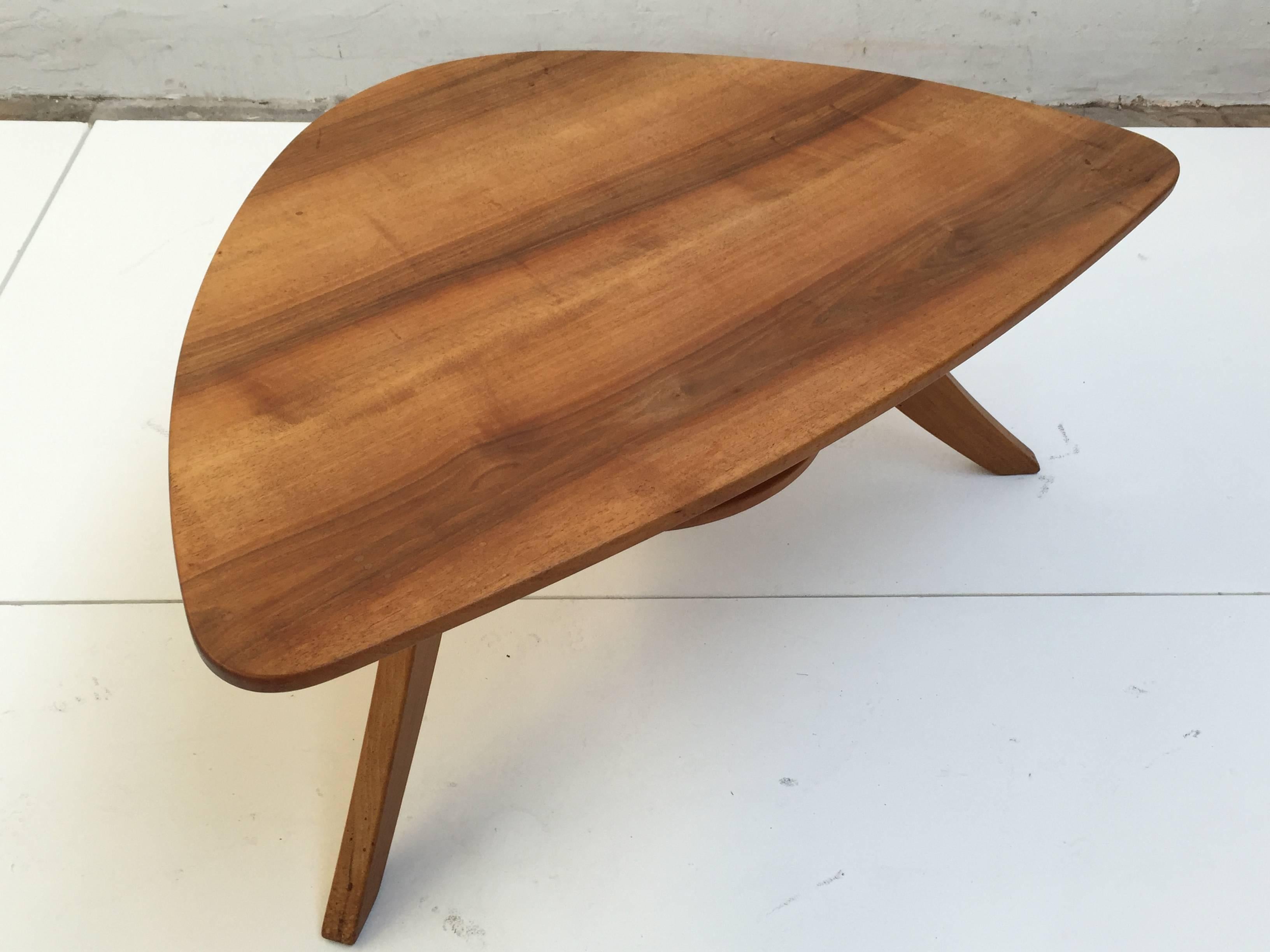 1950s Solid Walnut Vladimir Kagan Style Organic Coffee Table 1