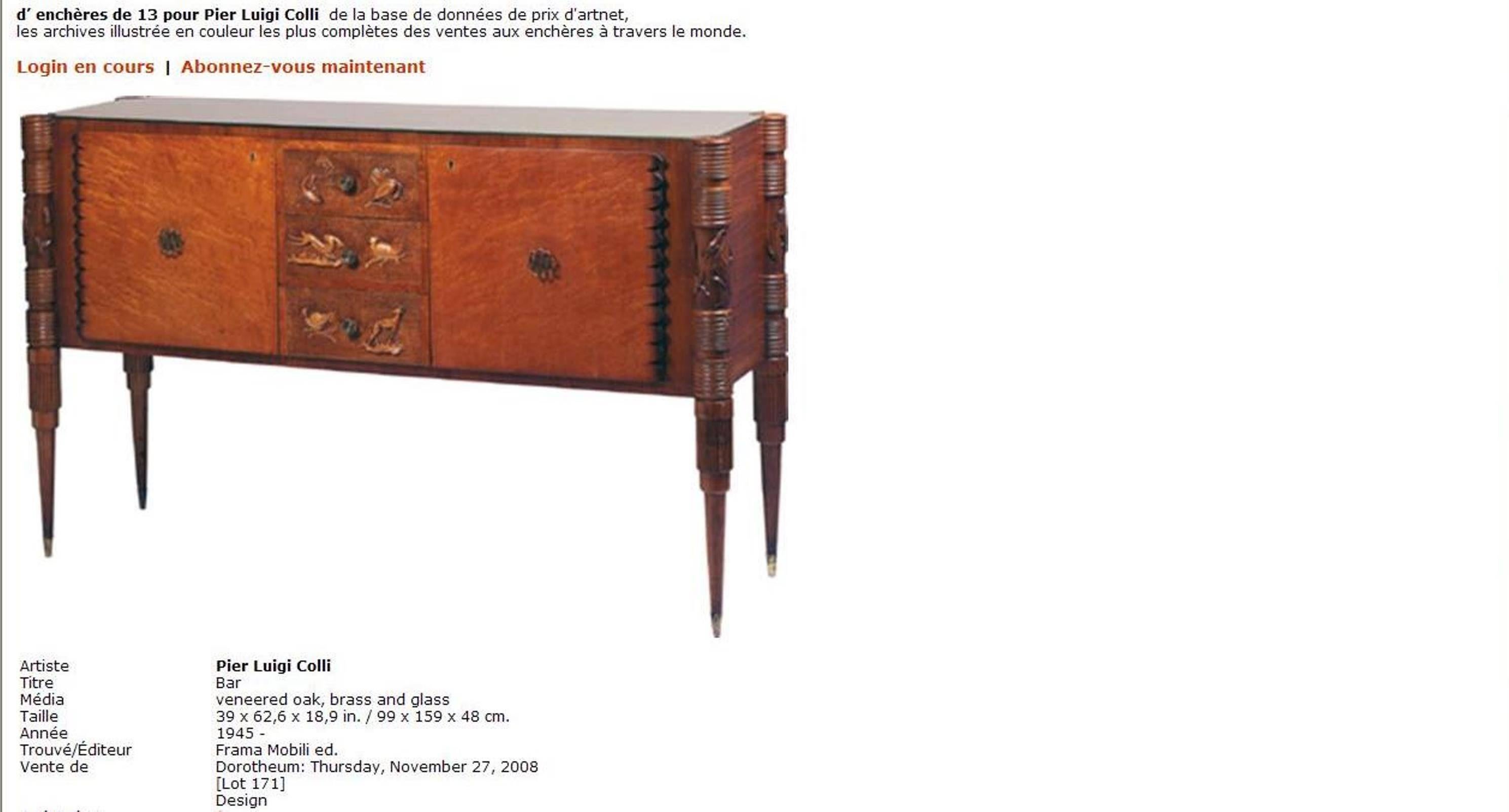 Exquisite Credenza by Pier Luigi Colli for Fratelli Marelli, Cantu, Italy, 1950 2