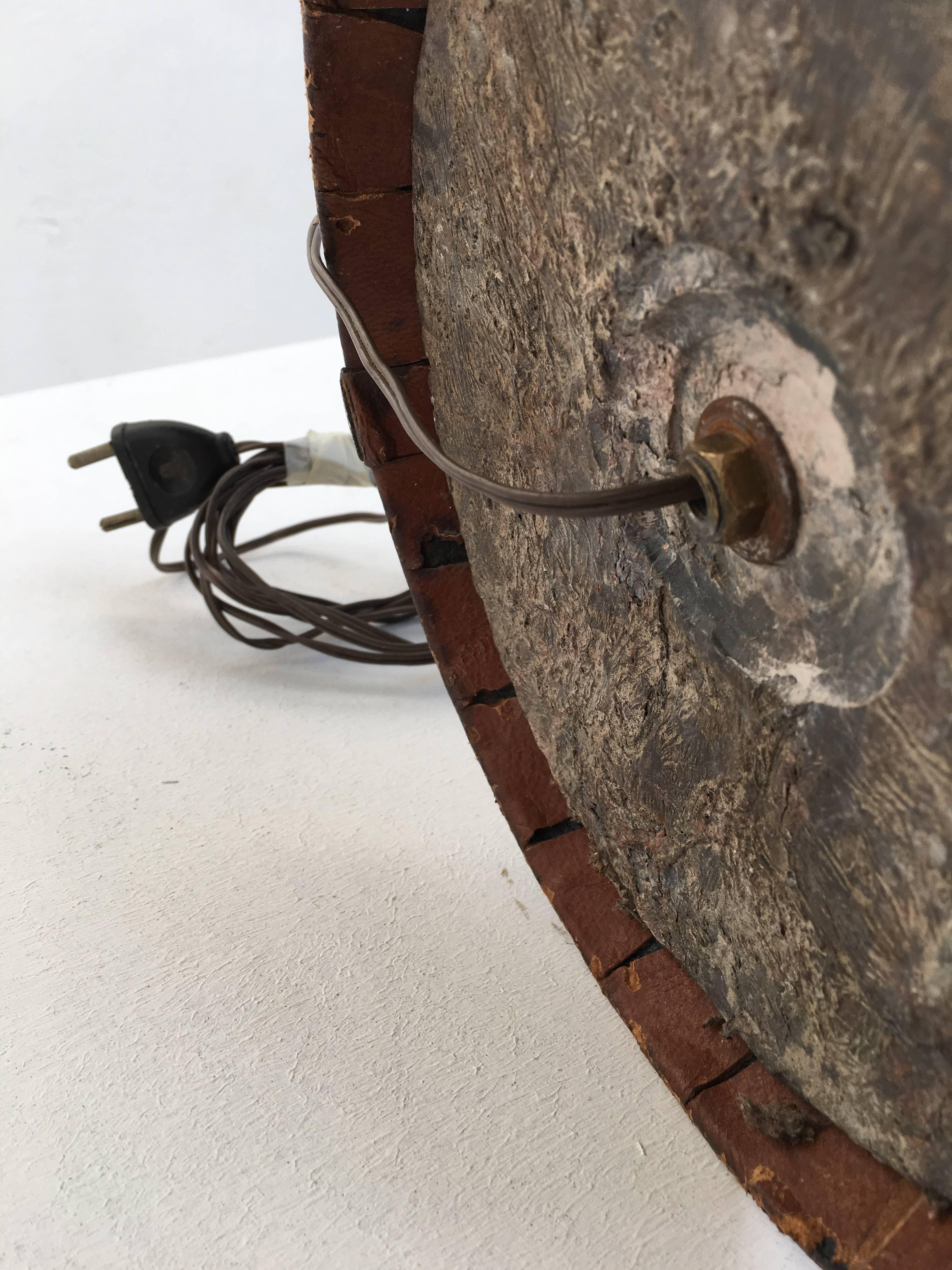 Jacques Adnet Floor Lamp, Original Saddle Stitched Leather & Brass Details, 1950 In Good Condition In bergen op zoom, NL