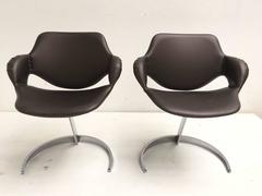 Stunning Set of Four French 1960s Space Age Chairs