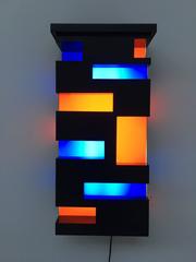 Enameled Steel and Plexiglas 'De Stijl' Style Light Sculpture, Italy, 1970