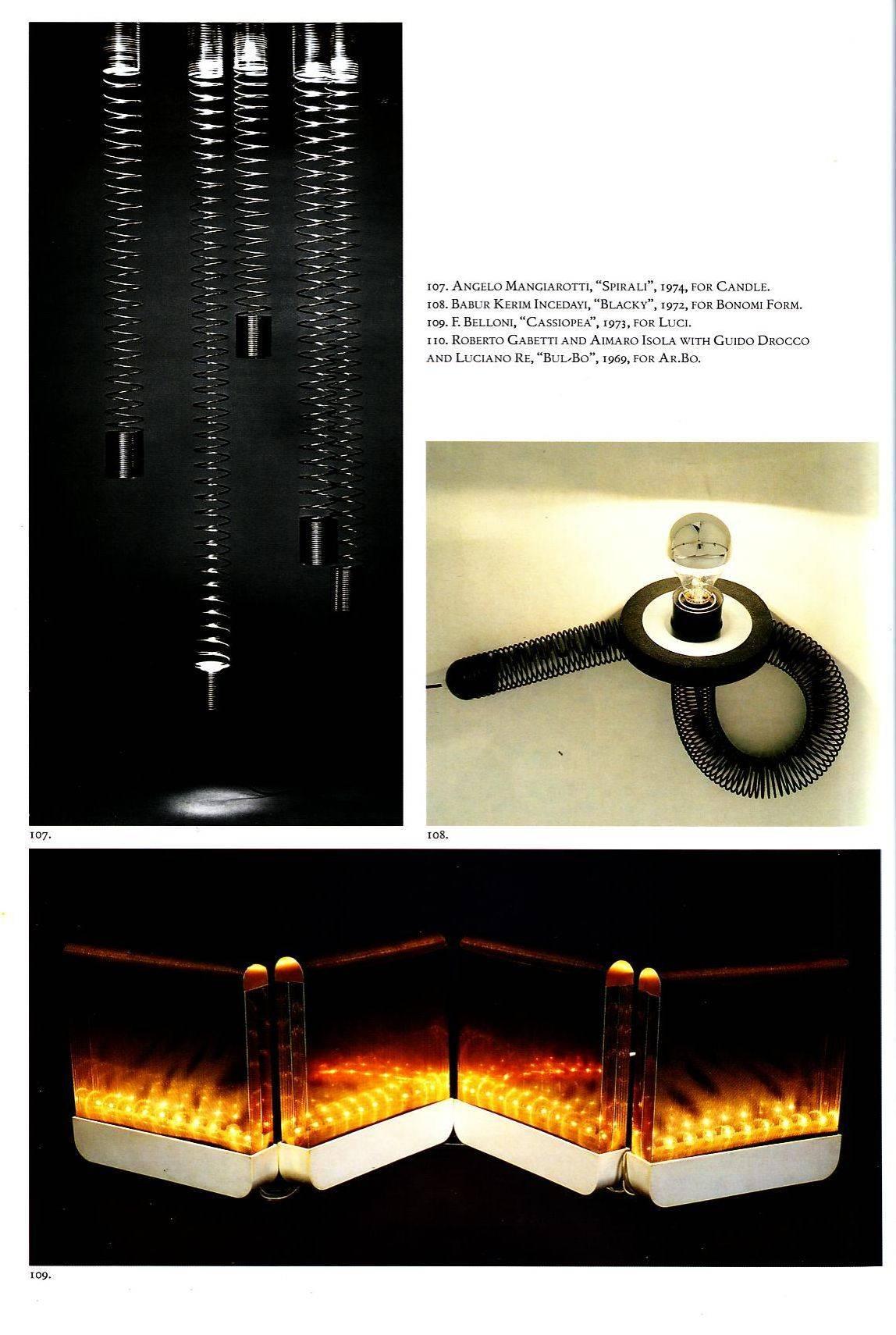Minimalist Rare Avant Garde 'Blacky' Lamps Babur Kerim Incedayi for Bonomi Form, Italy 1972